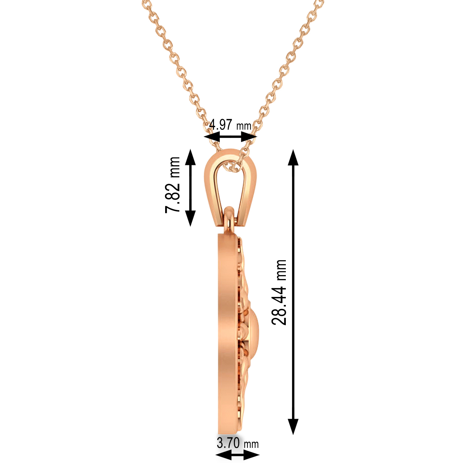 Summertime Sun Circle Pendant Necklace 14k Rose Gold