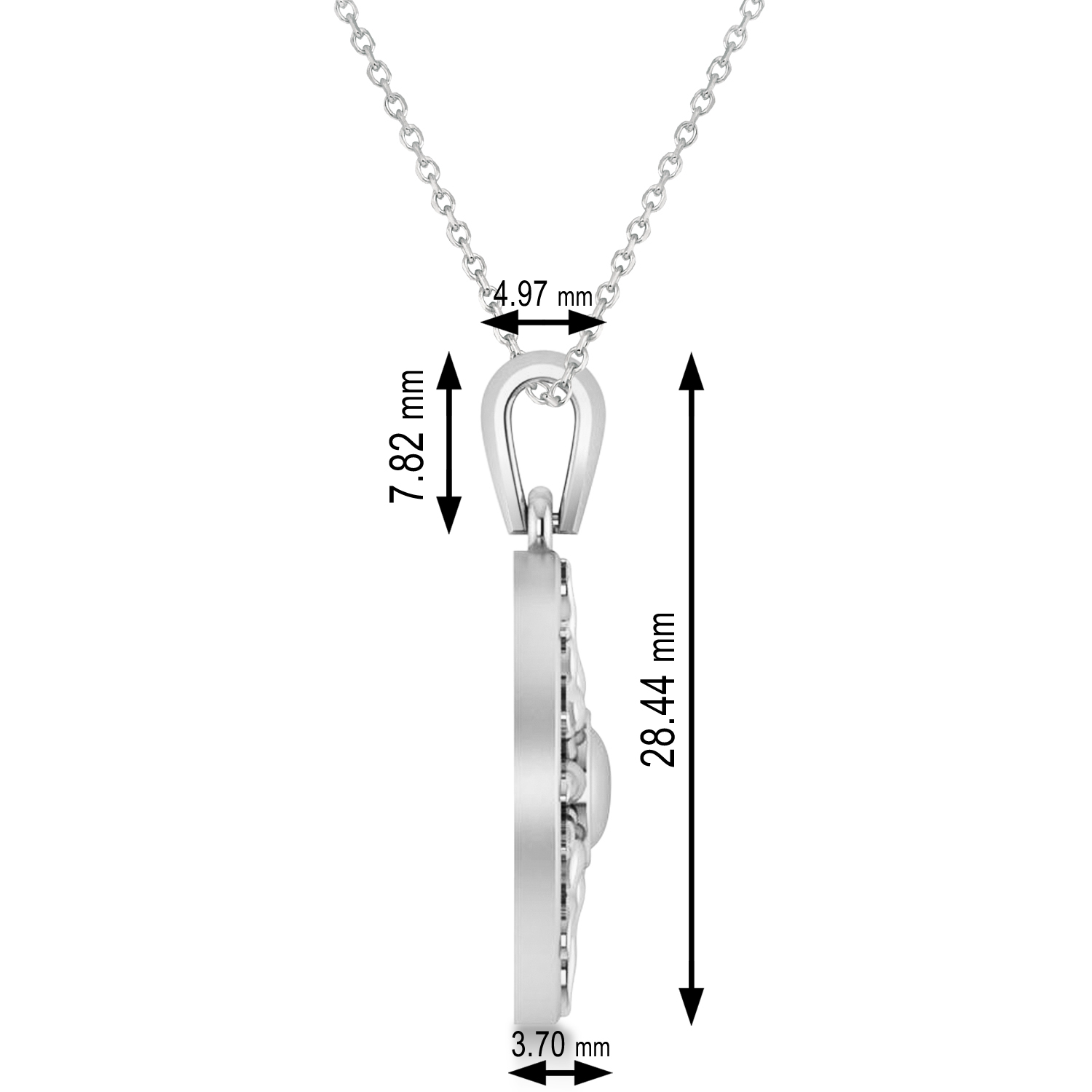 Summertime Sun Circle Pendant Necklace 14k White Gold