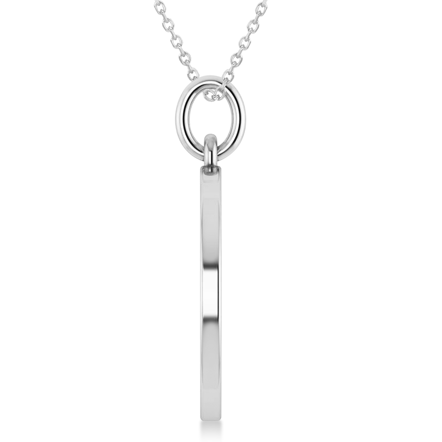 Aries Coin Zodiac Pendant Necklace 14k White Gold