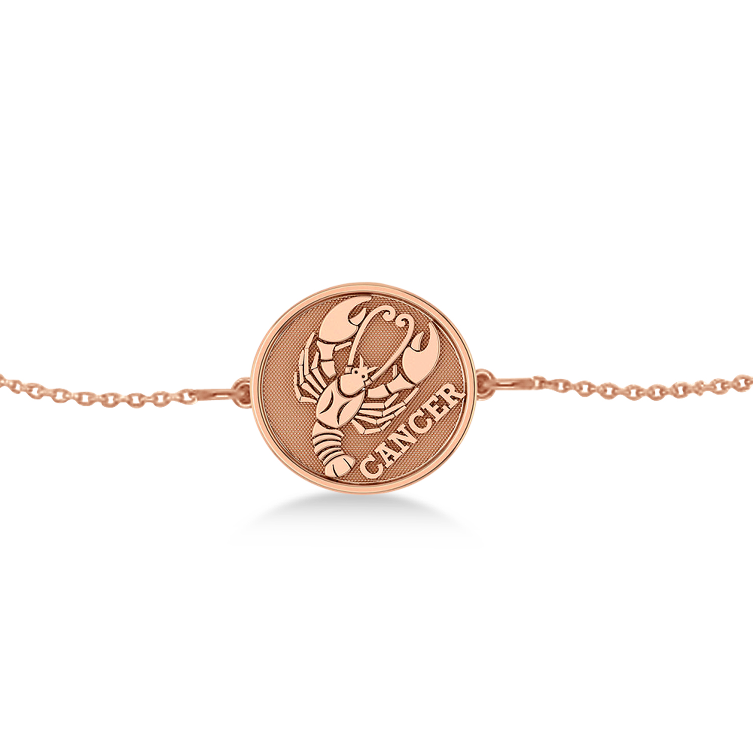Cancer Coin Zodiac Bracelet 14k Rose Gold