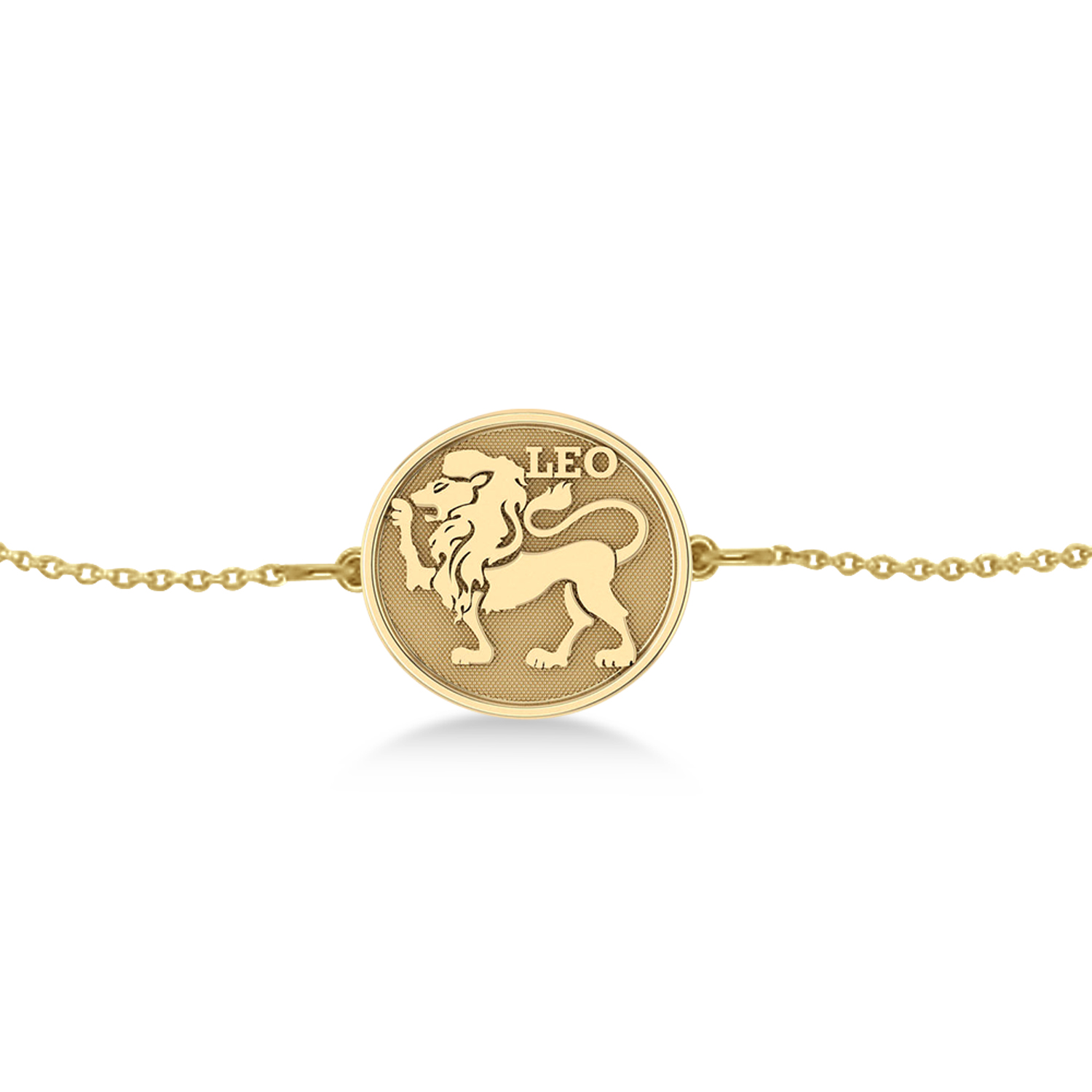 Leo Coin Zodiac Bracelet 14k Yellow Gold