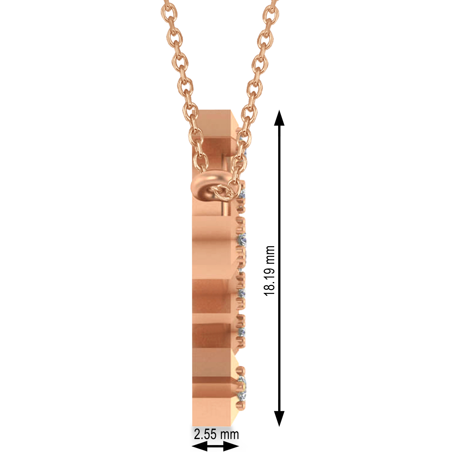 Diamond Gemini Zodiac Constellation Star Necklace 14k Rose Gold (0.12ct)