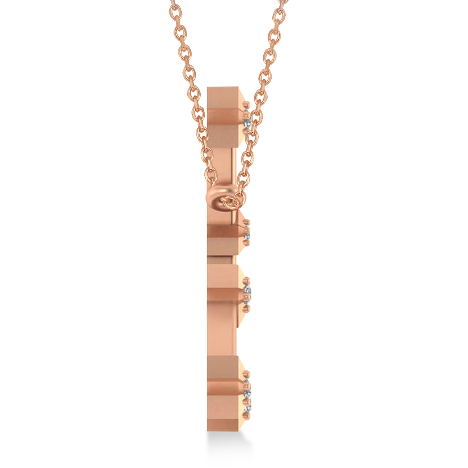 Diamond Cancer Zodiac Constellation Star Necklace 14k Rose Gold (0.09ct)