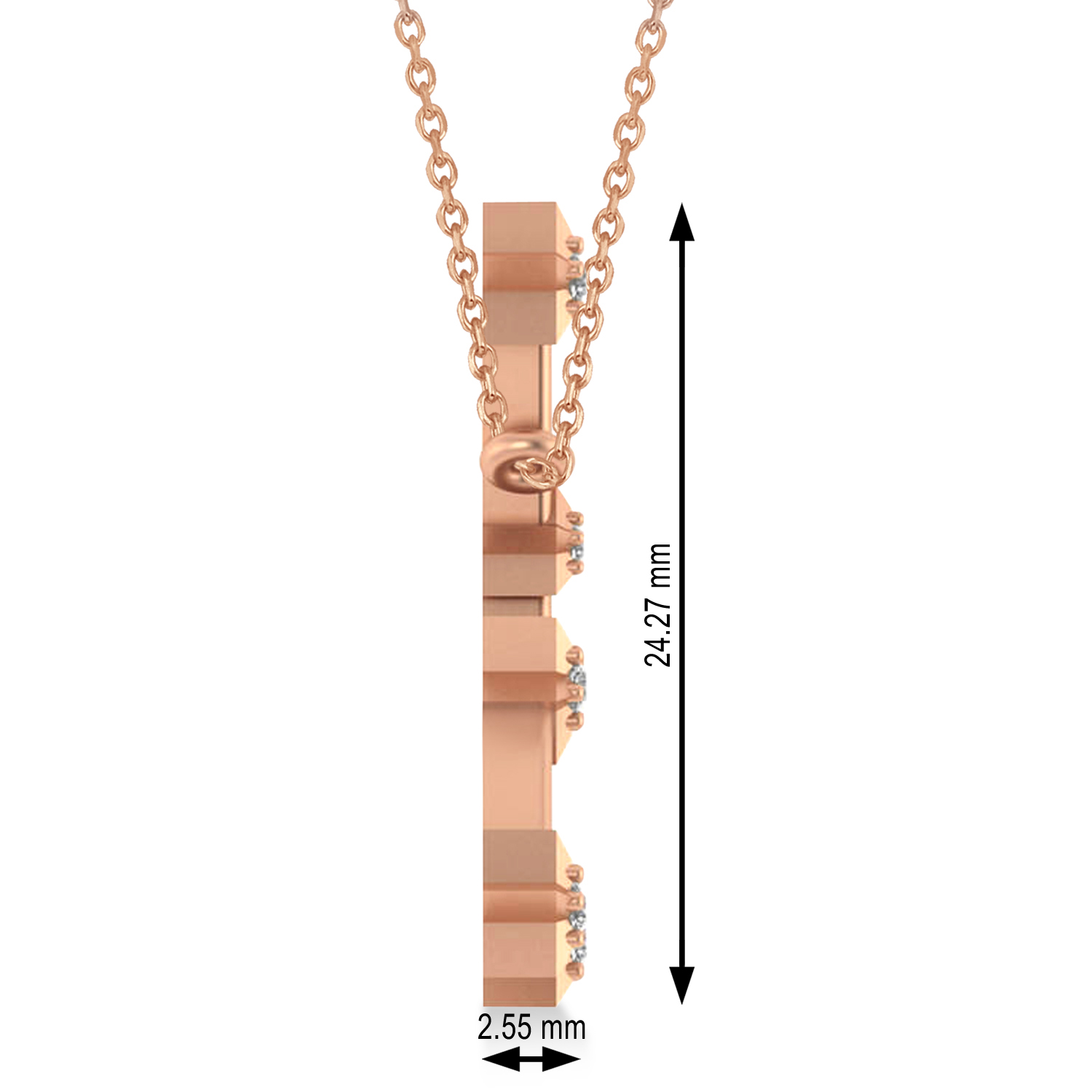Diamond Cancer Zodiac Constellation Star Necklace 14k Rose Gold (0.09ct)