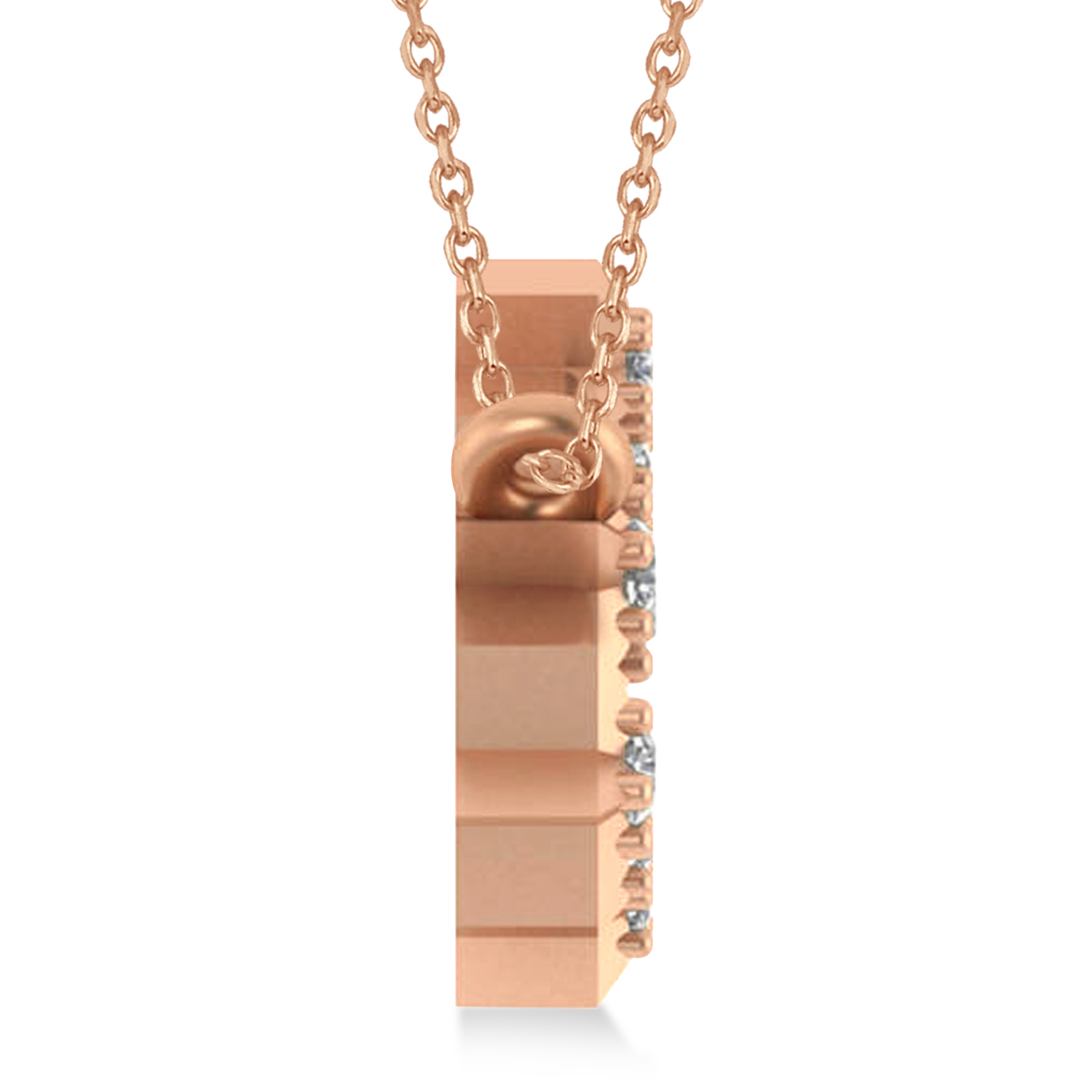 Diamond Leo Zodiac Constellation Star Necklace 14k Rose Gold (0.10ct)