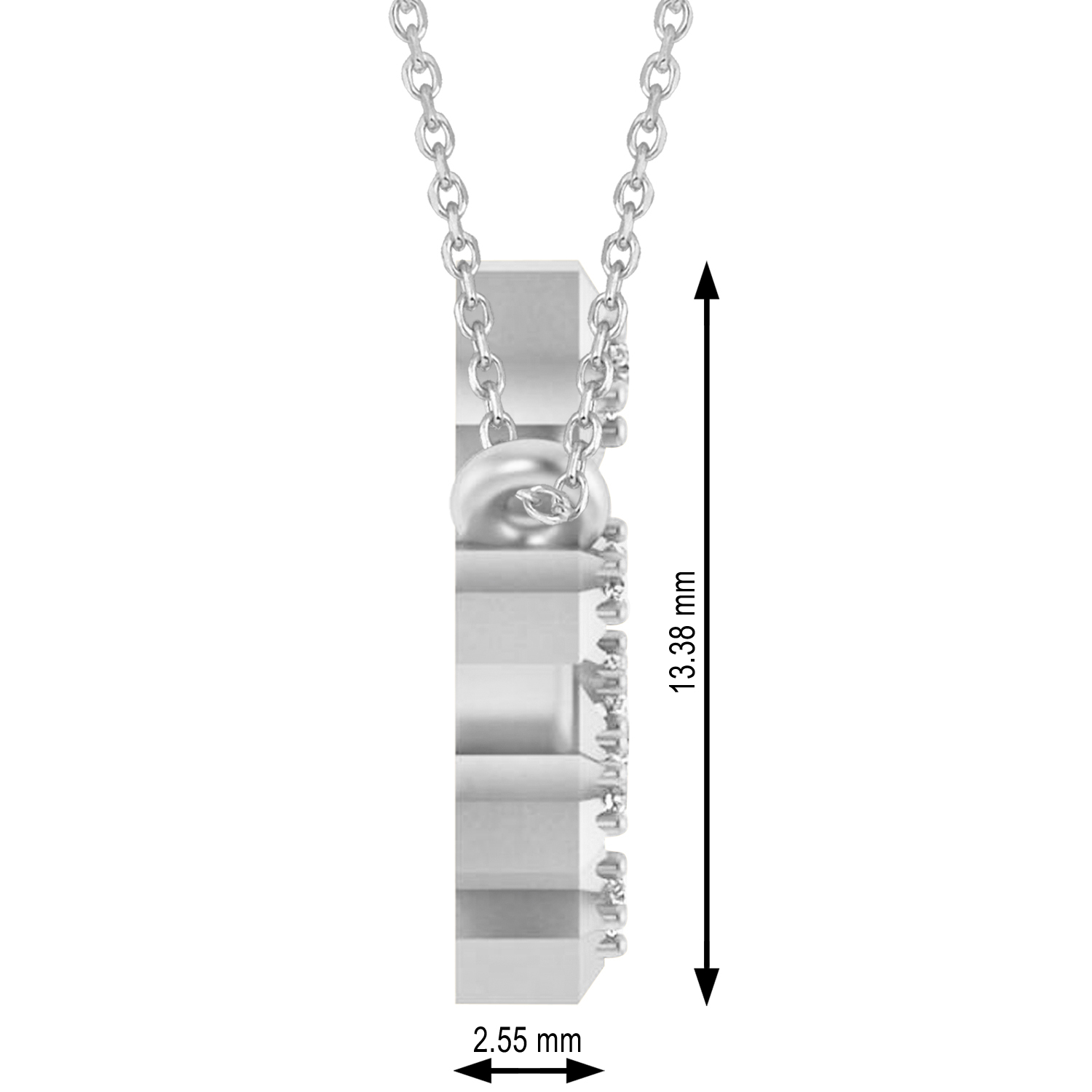 Diamond Libra Zodiac Constellation Star Necklace 14k White Gold (0.08ct)