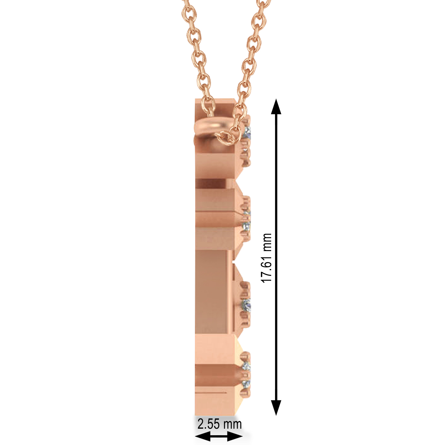 Diamond Sagittarius Zodiac Constellation Star Necklace 14k Rose Gold (0.11ct)