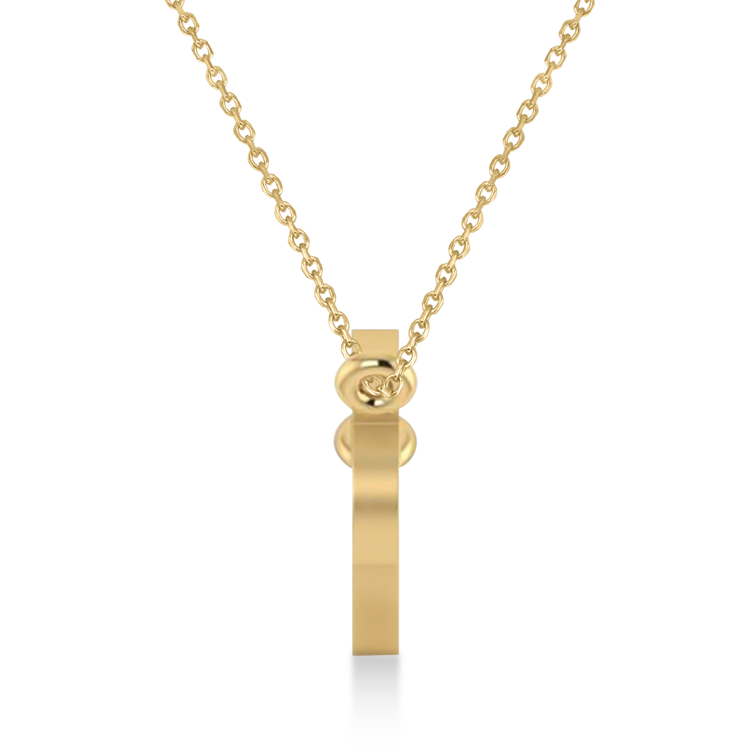 Capricorn Zodiac Text Pendant Necklace 14k Yellow Gold
