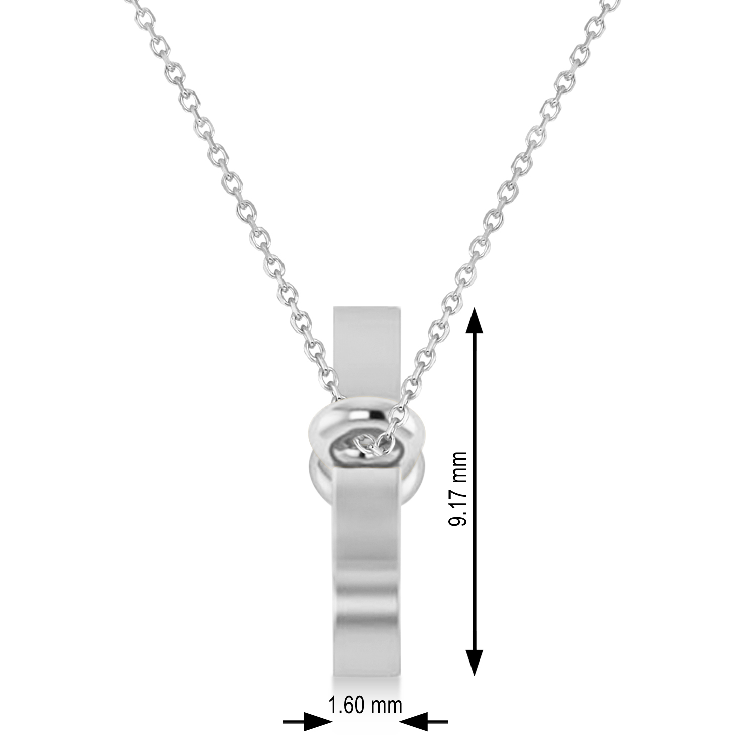 Taurus Zodiac Text Pendant Necklace 14k White Gold