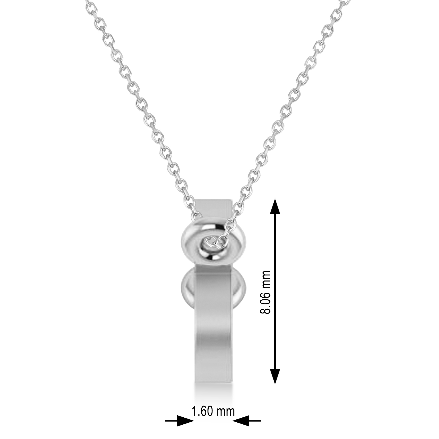 Cancer Zodiac Text Pendant Necklace 14k White Gold