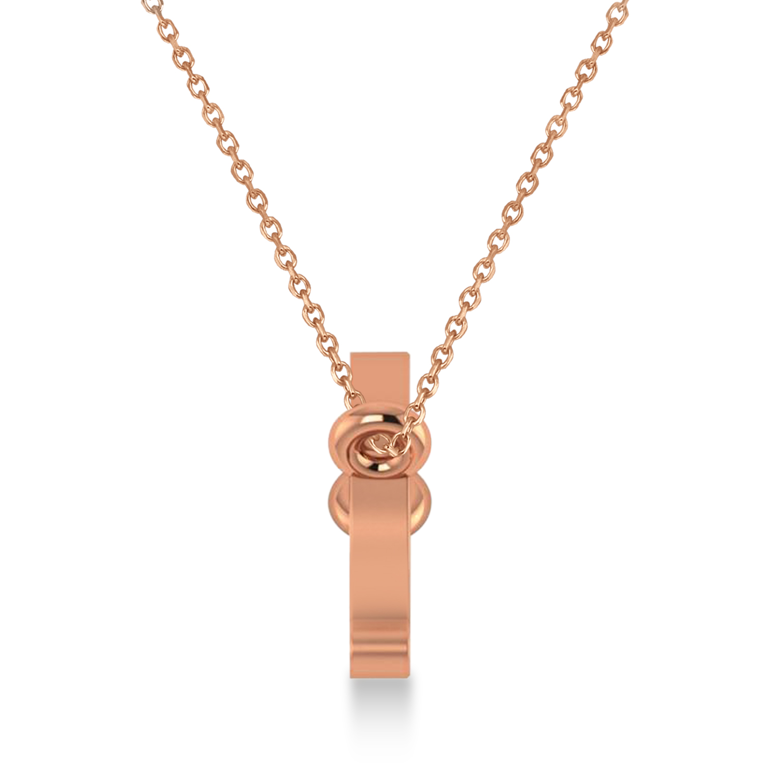 Leo Zodiac Text Pendant Necklace 14k Rose Gold