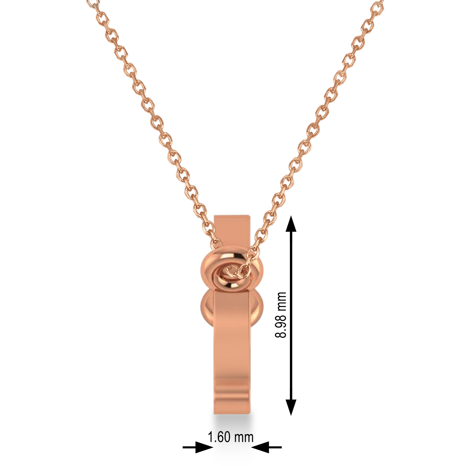 Leo Zodiac Text Pendant Necklace 14k Rose Gold