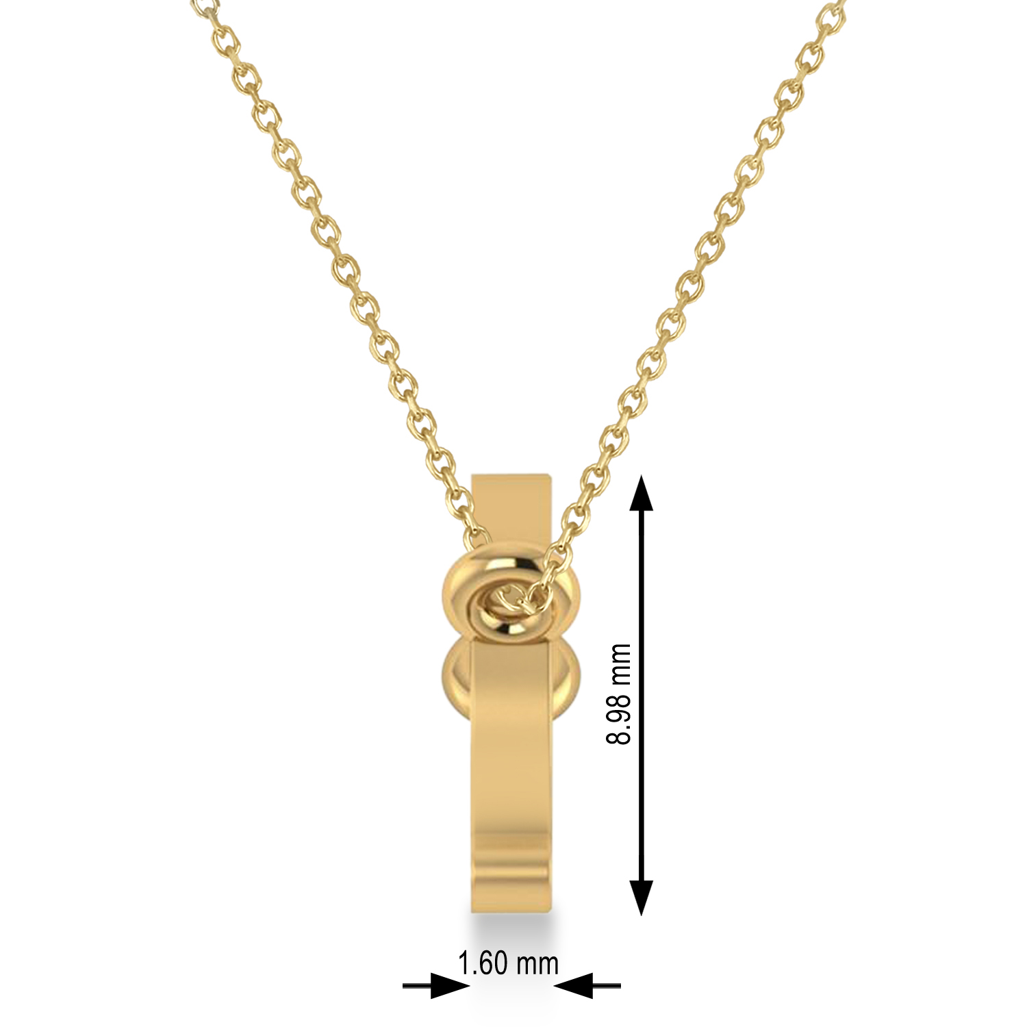 Leo Zodiac Text Pendant Necklace 14k Yellow Gold