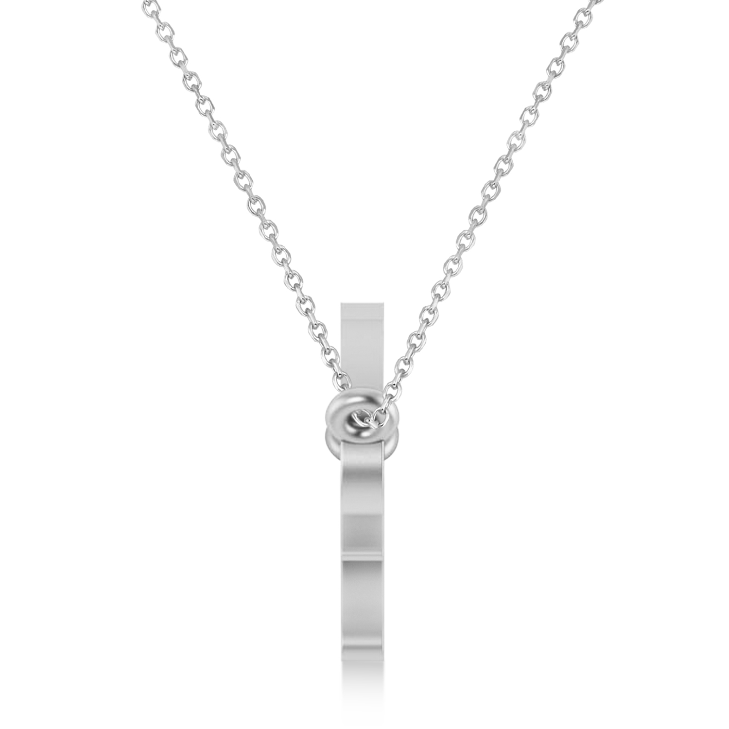 Virgo Zodiac Text Pendant Necklace 14k White Gold