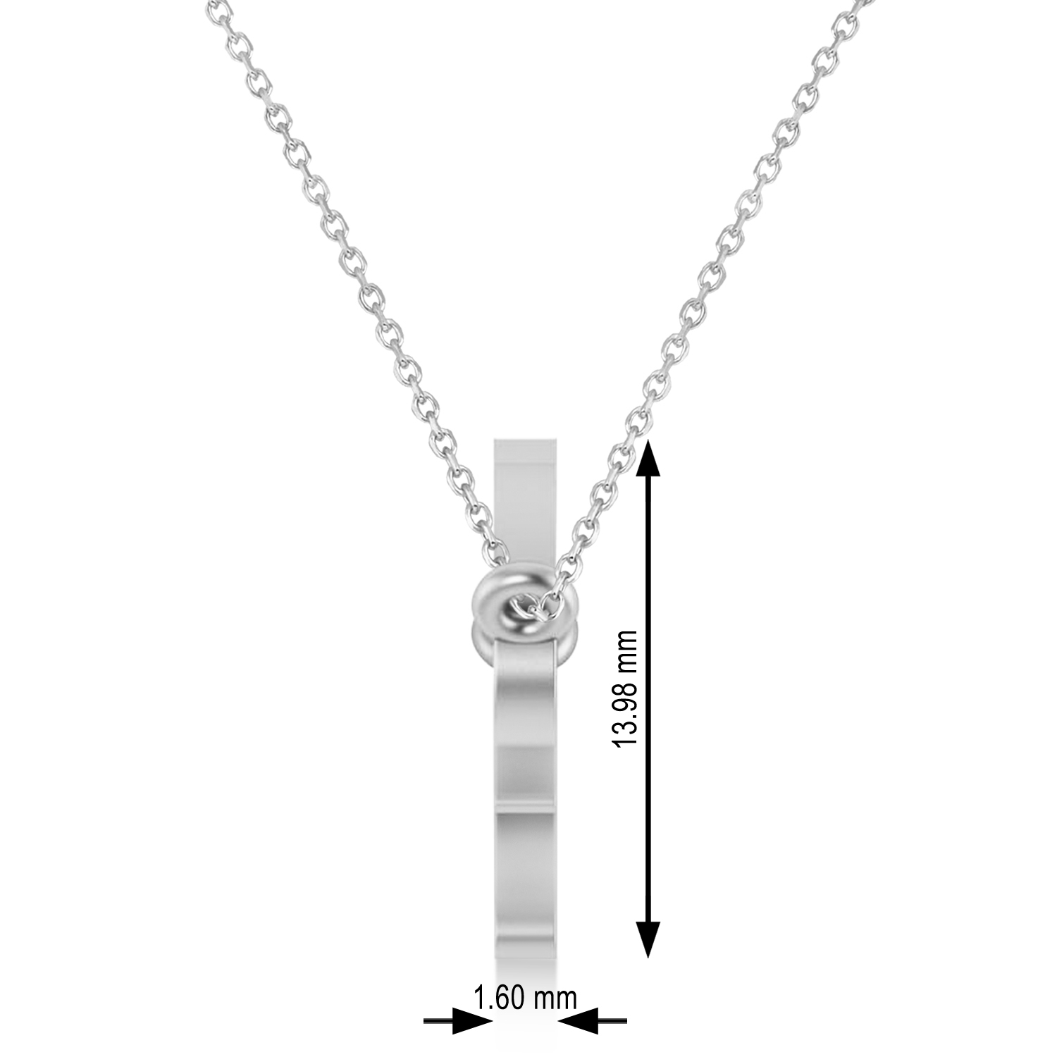 Virgo Zodiac Text Pendant Necklace 14k White Gold