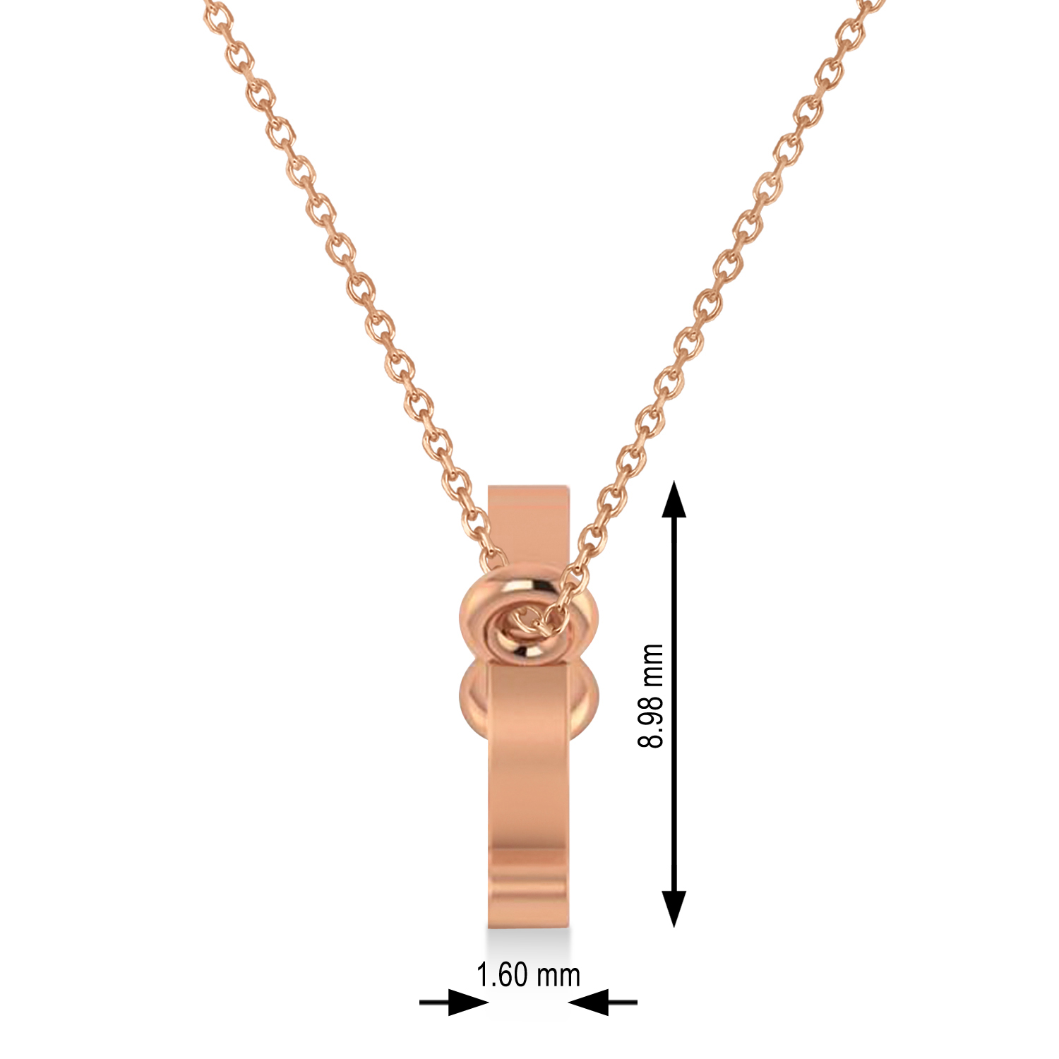 Libra Zodiac Text Pendant Necklace 14k Rose Gold