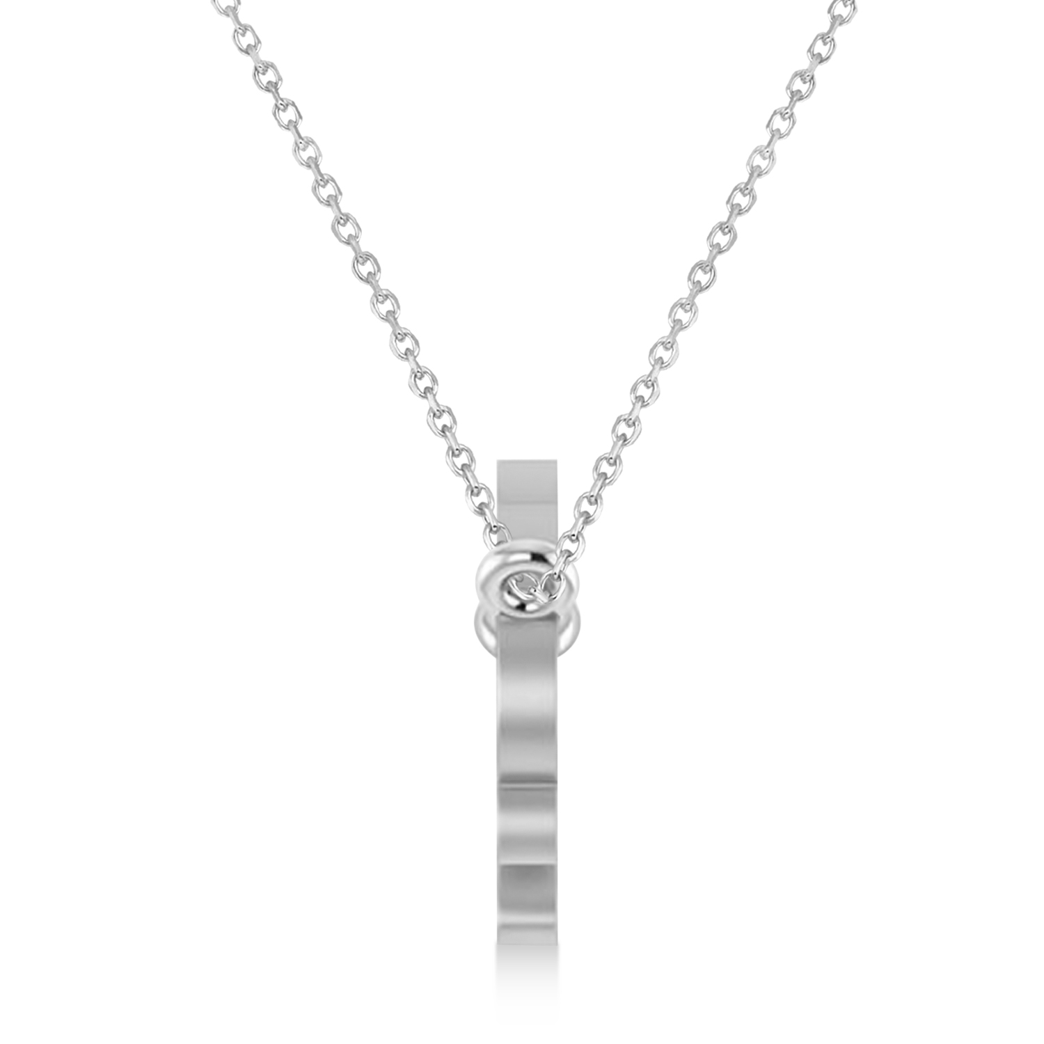 Sagittarius Zodiac Text Pendant Necklace 14k White Gold