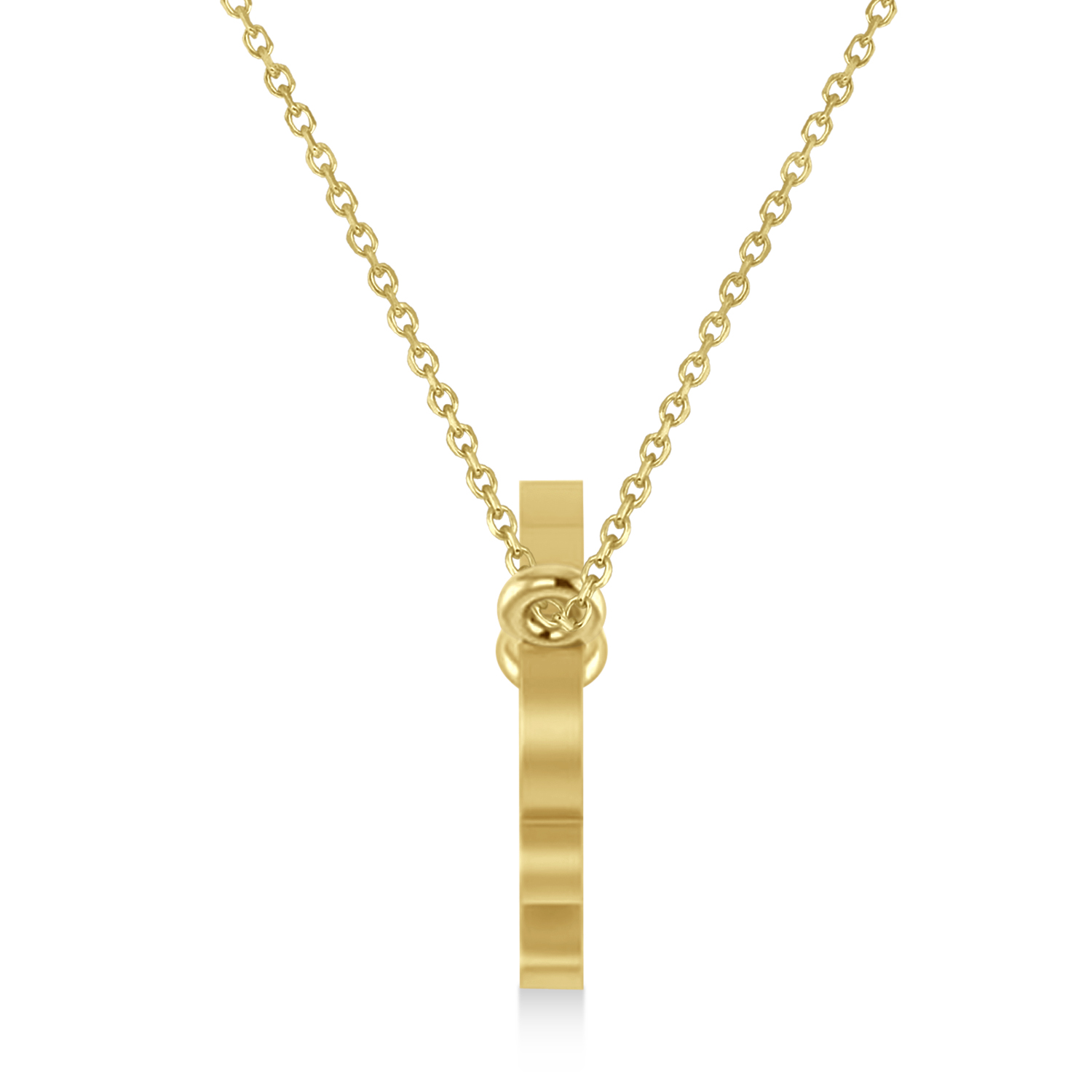 Sagittarius Zodiac Text Pendant Necklace 14k Yellow Gold