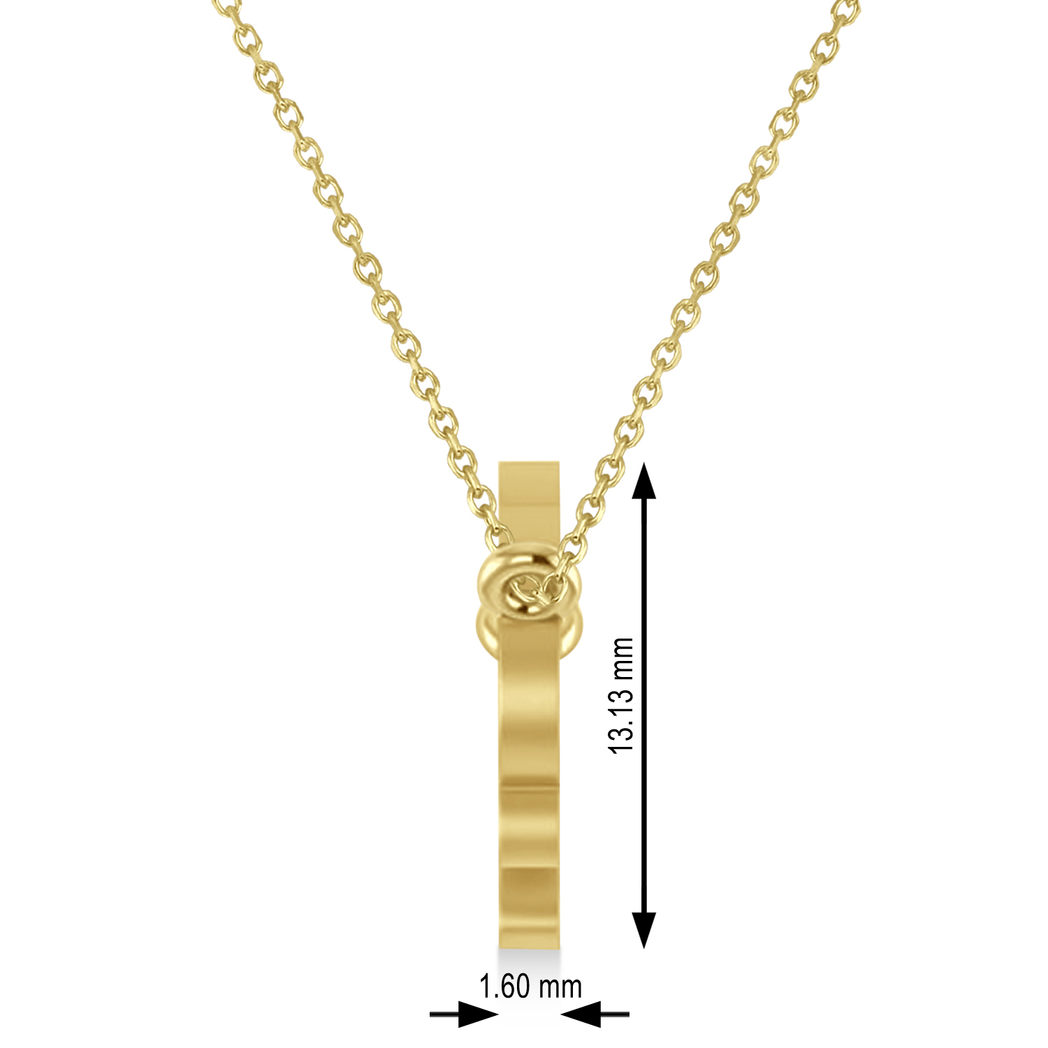 Sagittarius Zodiac Text Pendant Necklace 14k Yellow Gold