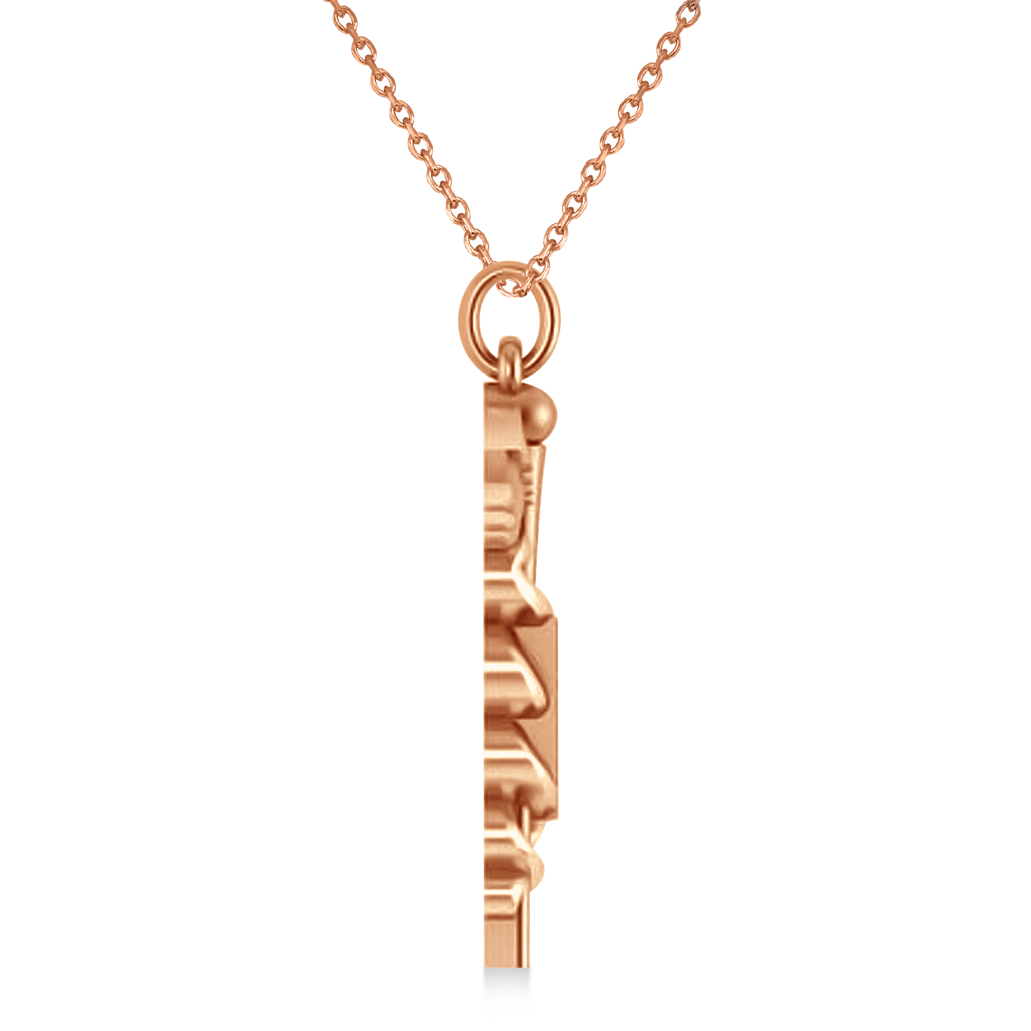 Medical RX Pharmacy Symbol Pendant Necklace 14k Rose Gold
