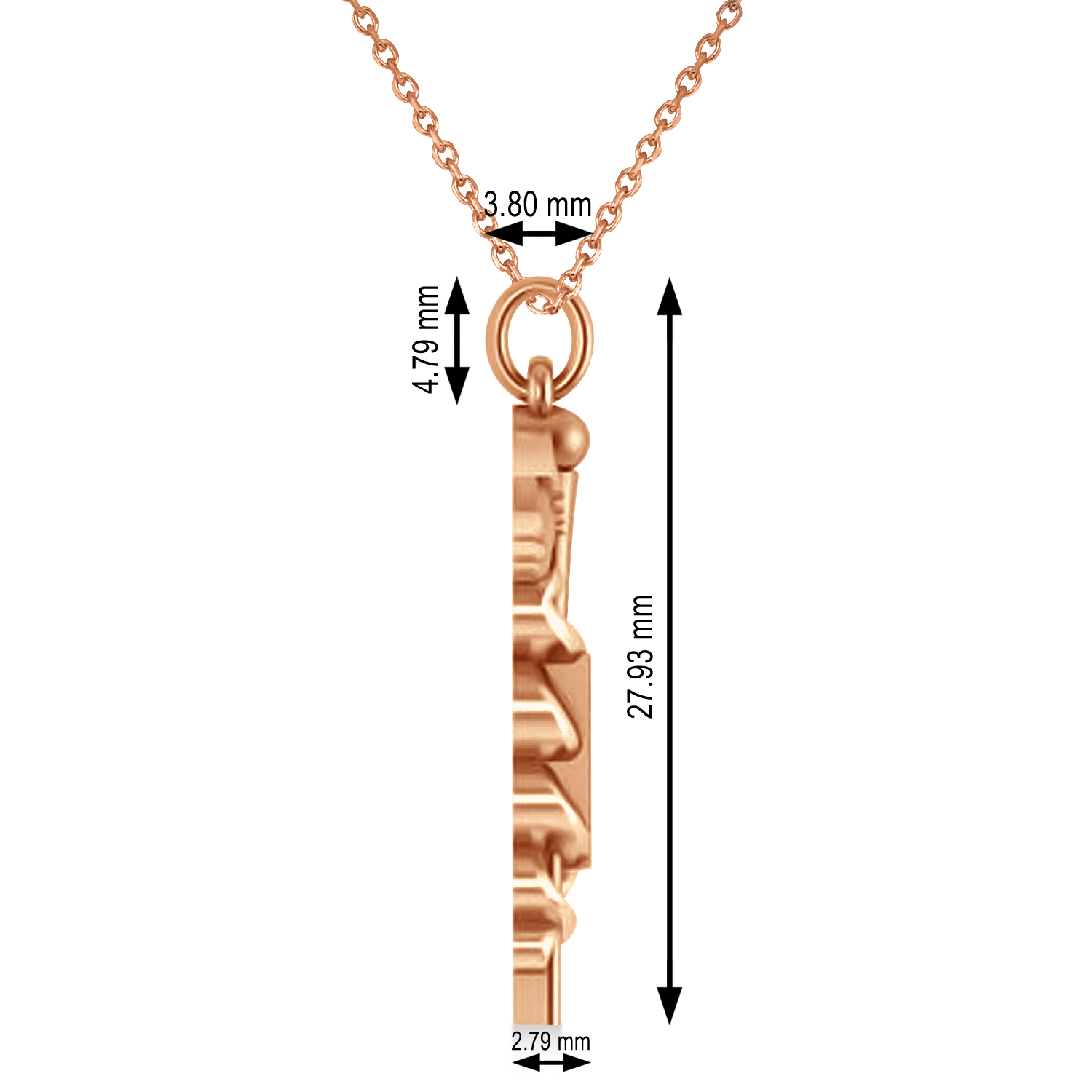 Medical RX Pharmacy Symbol Pendant Necklace 14k Rose Gold
