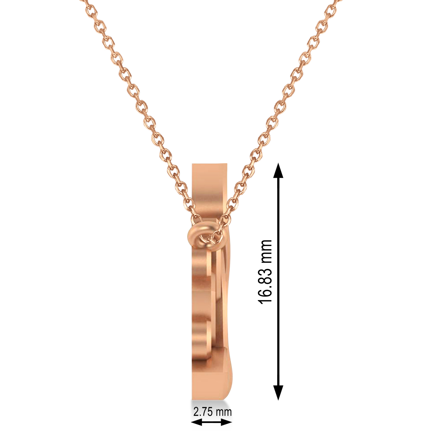 Yoga Lotus Flower Pendant Necklace 14k Rose Gold