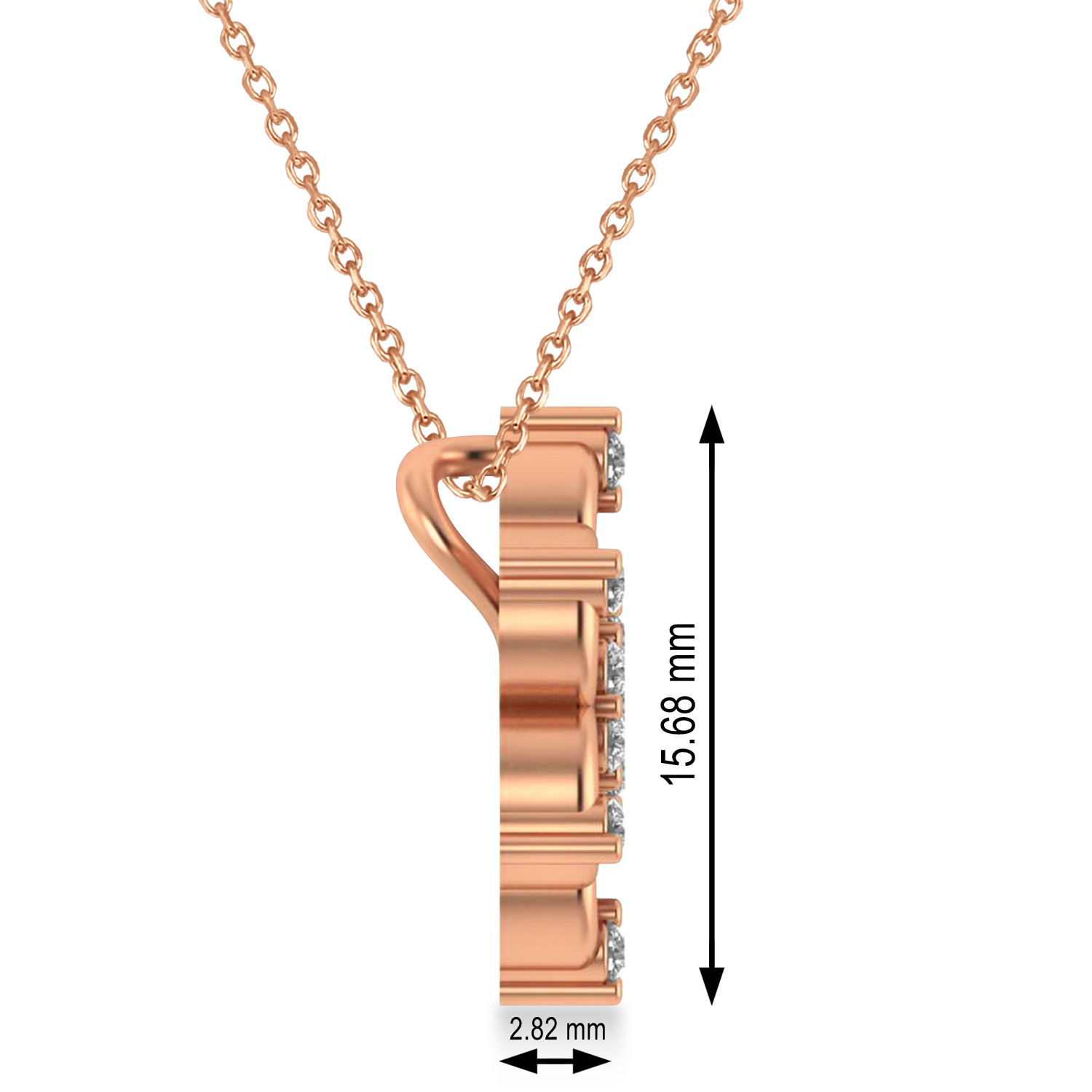 Diamond Six-Petal Flower Pendant Necklace 14k Rose Gold (0.26ct)
