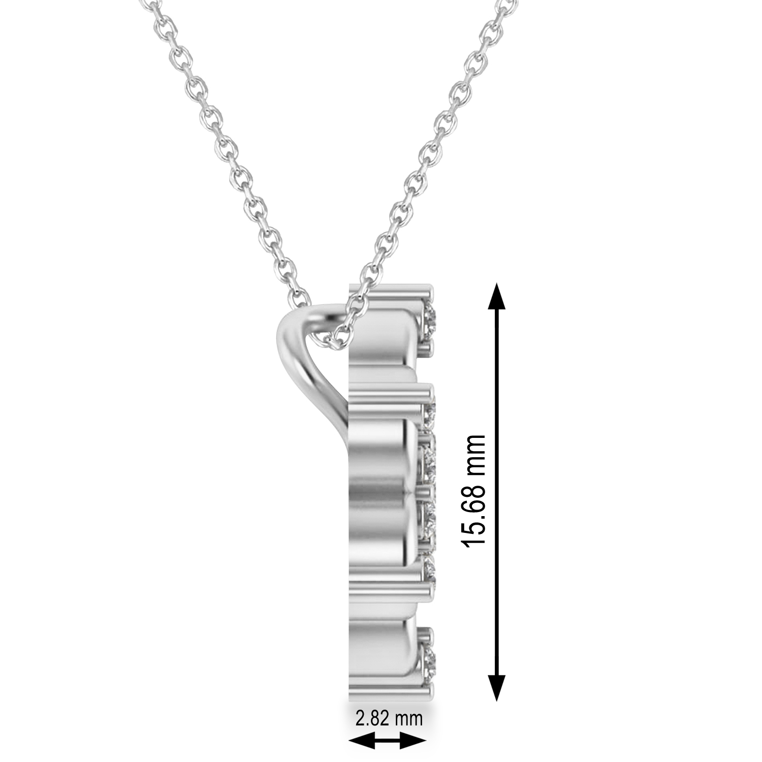 Diamond Six-Petal Flower Pendant Necklace 14k White Gold (0.26ct)