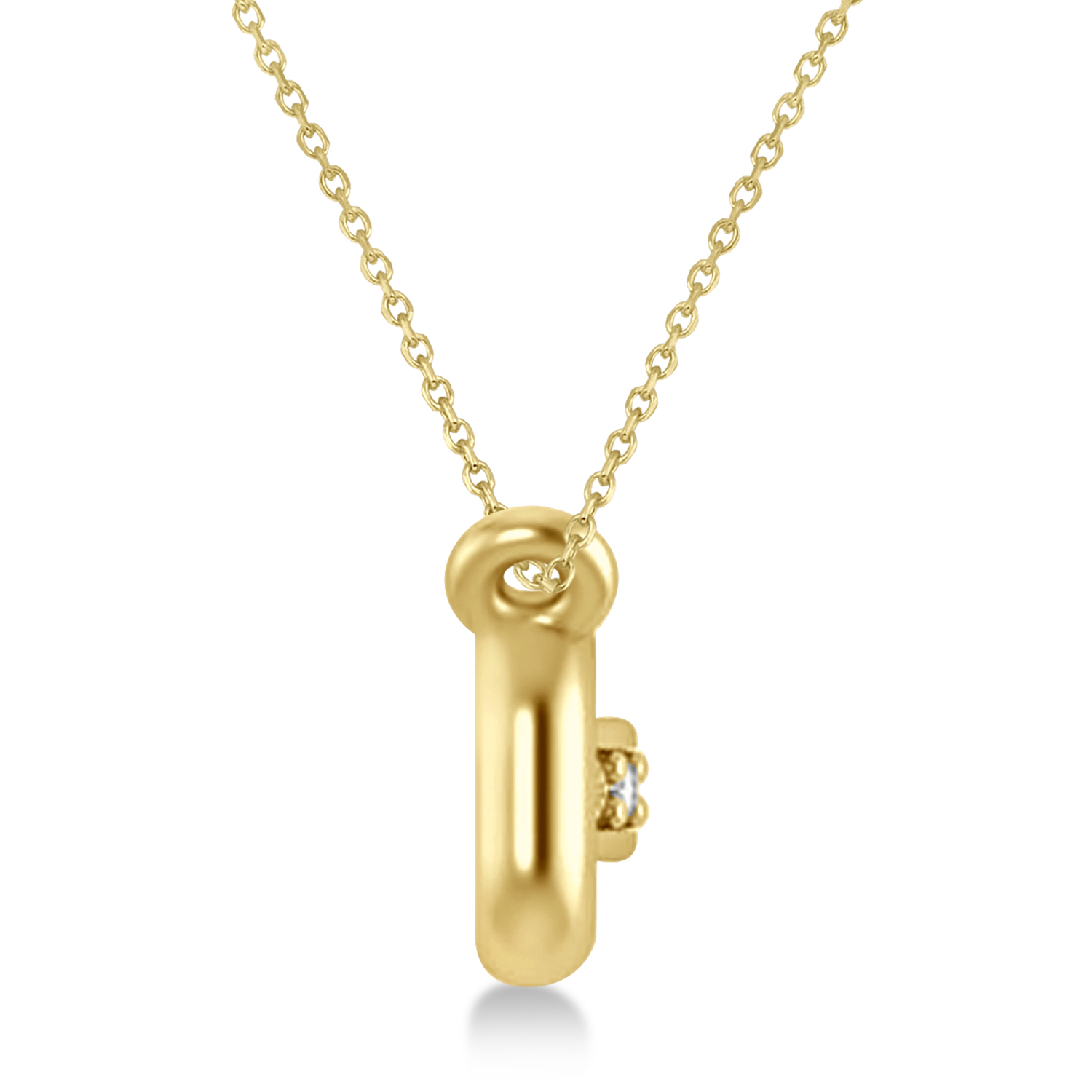 Diamond Chained Link Pendant Necklace 14k Yellow Gold (0.15ct)