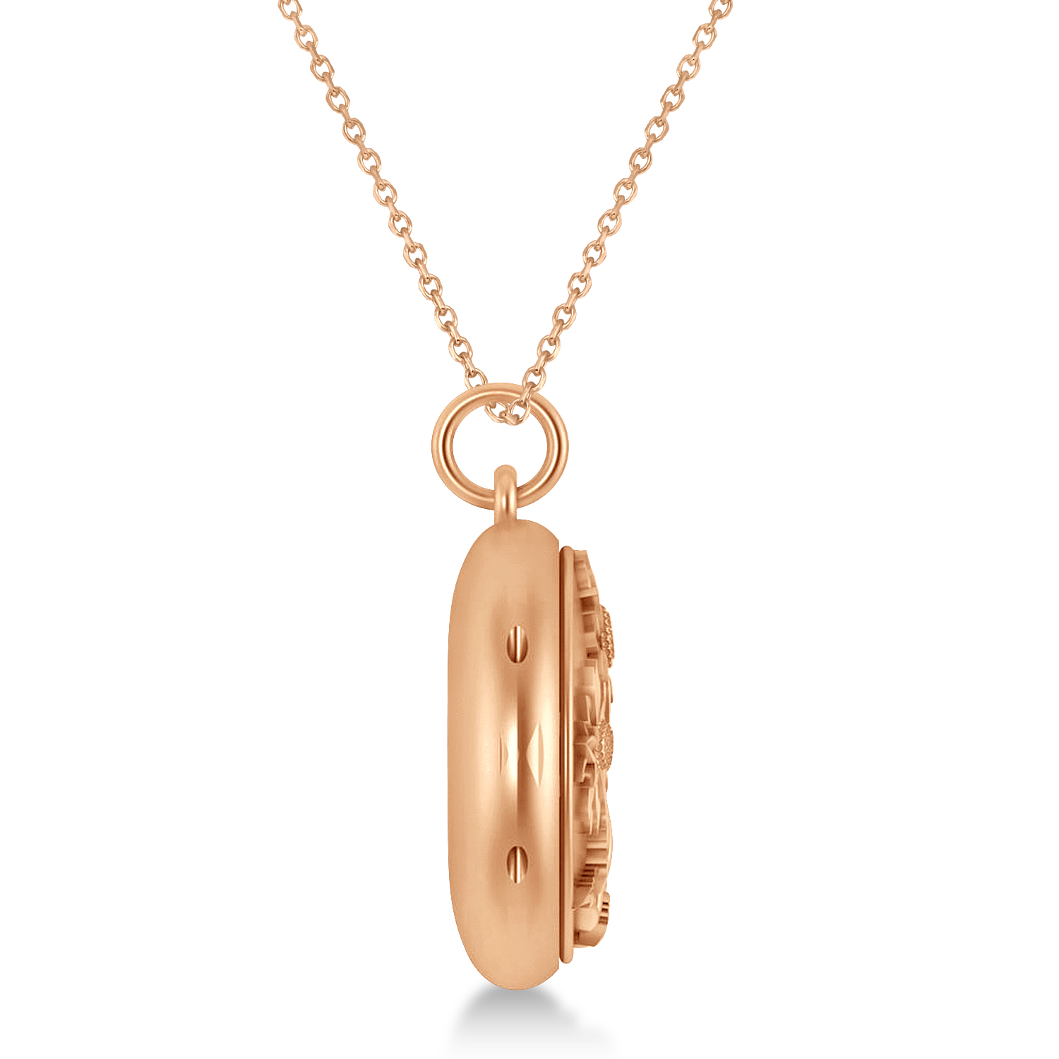 Sunflower Locket Pendant Necklace 14k Rose Gold