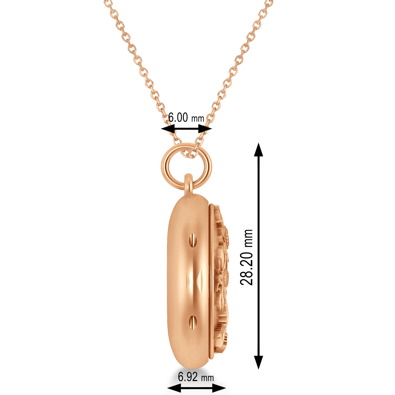 Sunflower Locket Pendant Necklace 14k Rose Gold