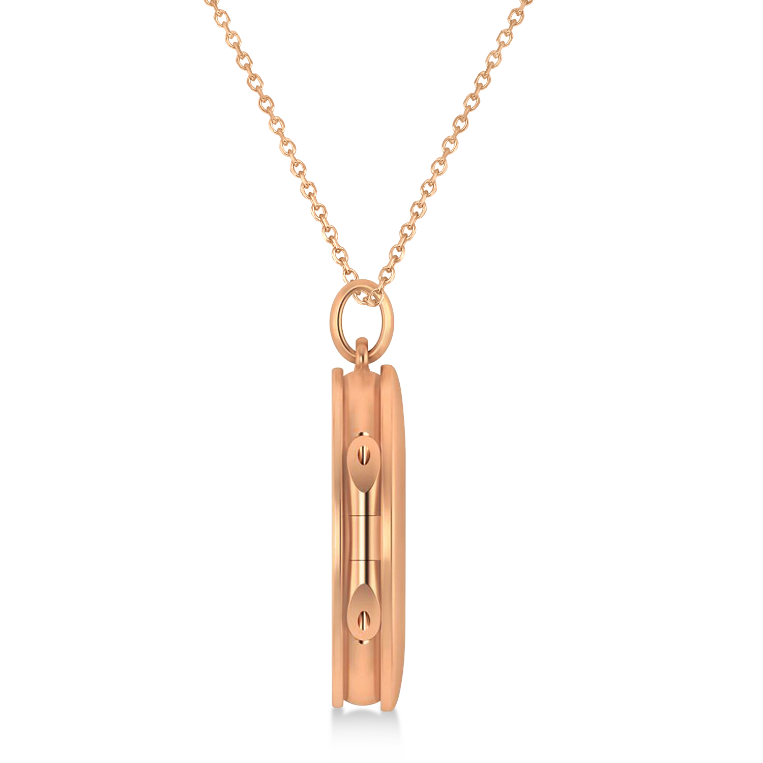 Oval Engravable Locket Pendant Necklace 14k Rose Gold