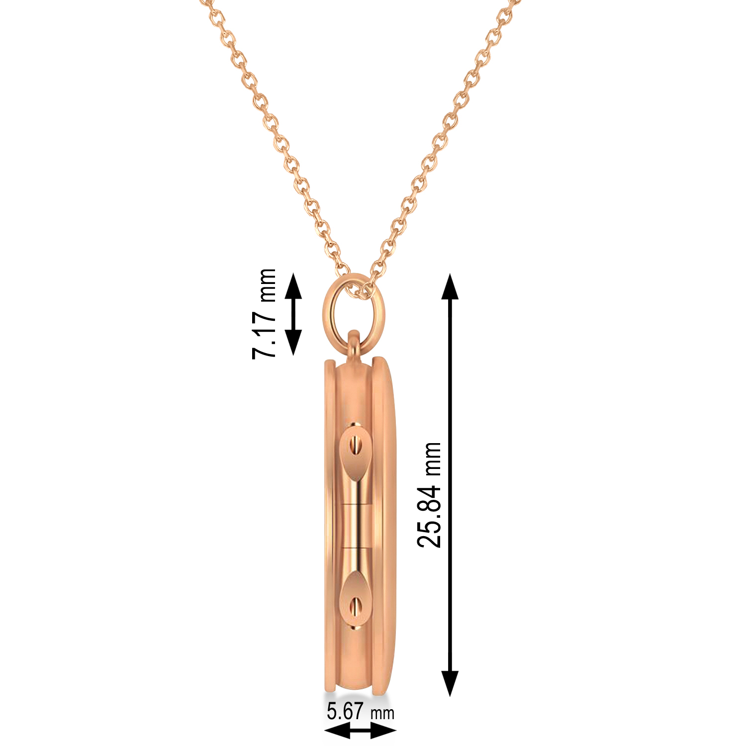 Oval Engravable Locket Pendant Necklace 14k Rose Gold