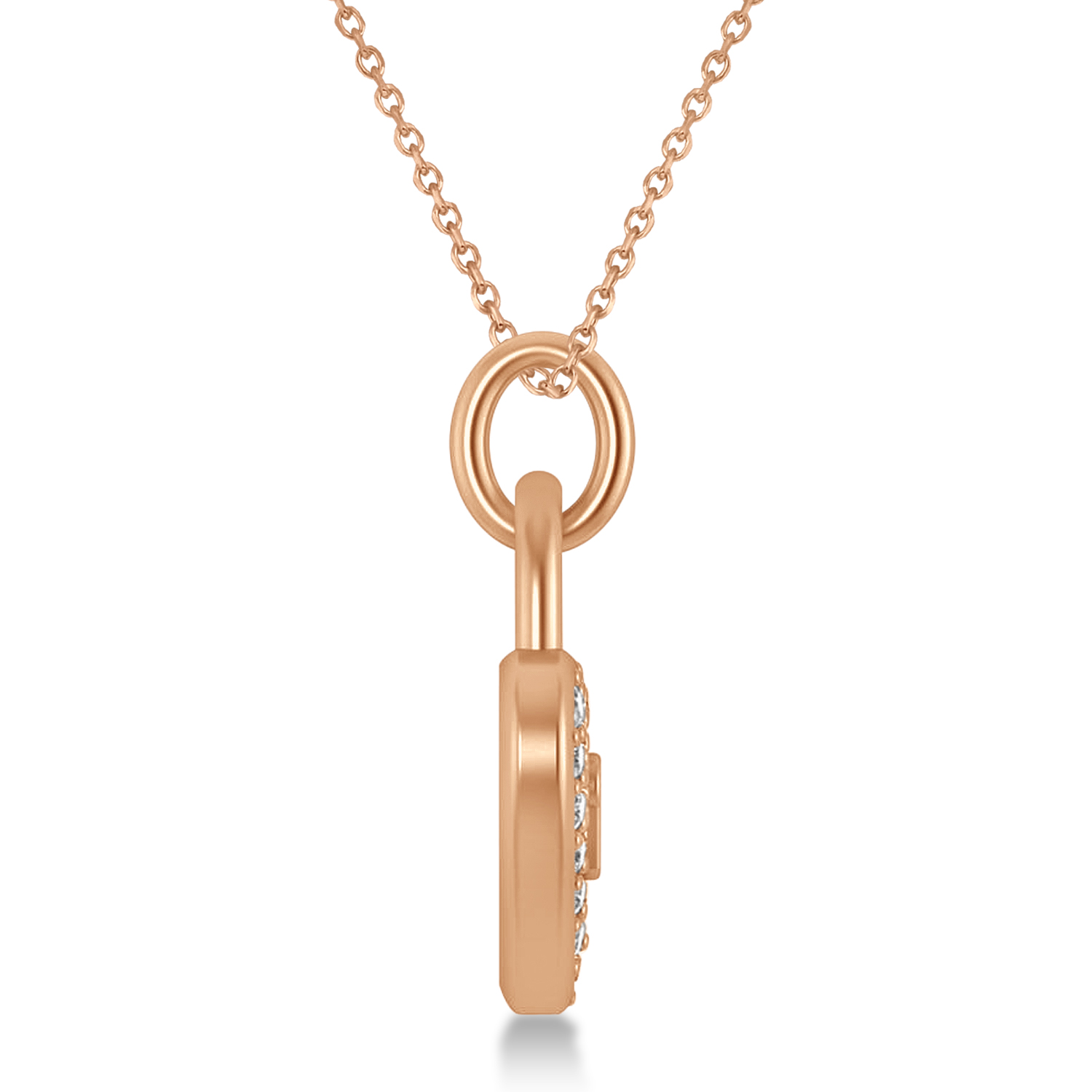 Diamond Heart Lock Pendant Necklace 14k Rose Gold (0.36ct)