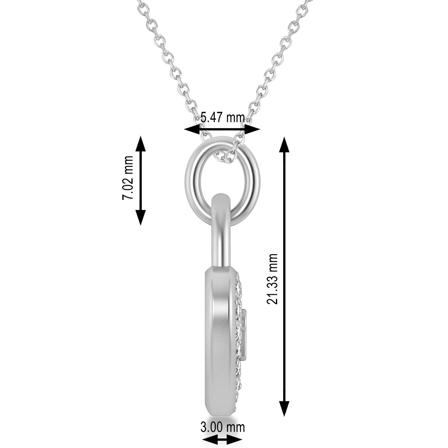 Diamond Heart Lock Pendant Necklace 14k White Gold (0.36ct)