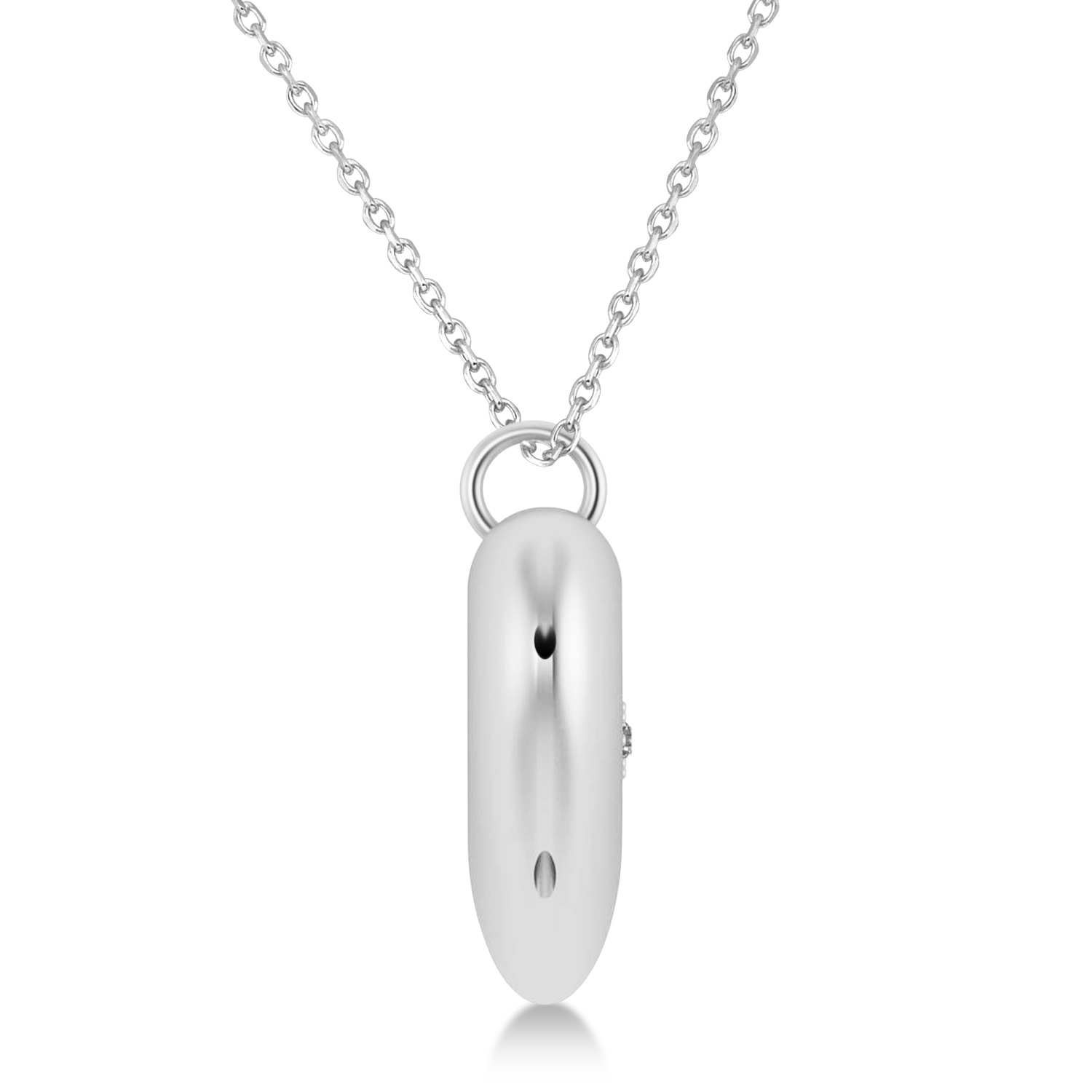 Heart with Compass Rose Locket Necklace 14k White Gold