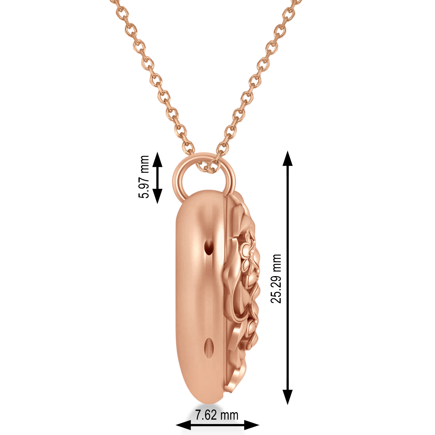 Floral Designed Heart Locket Necklace 14k Rose Gold