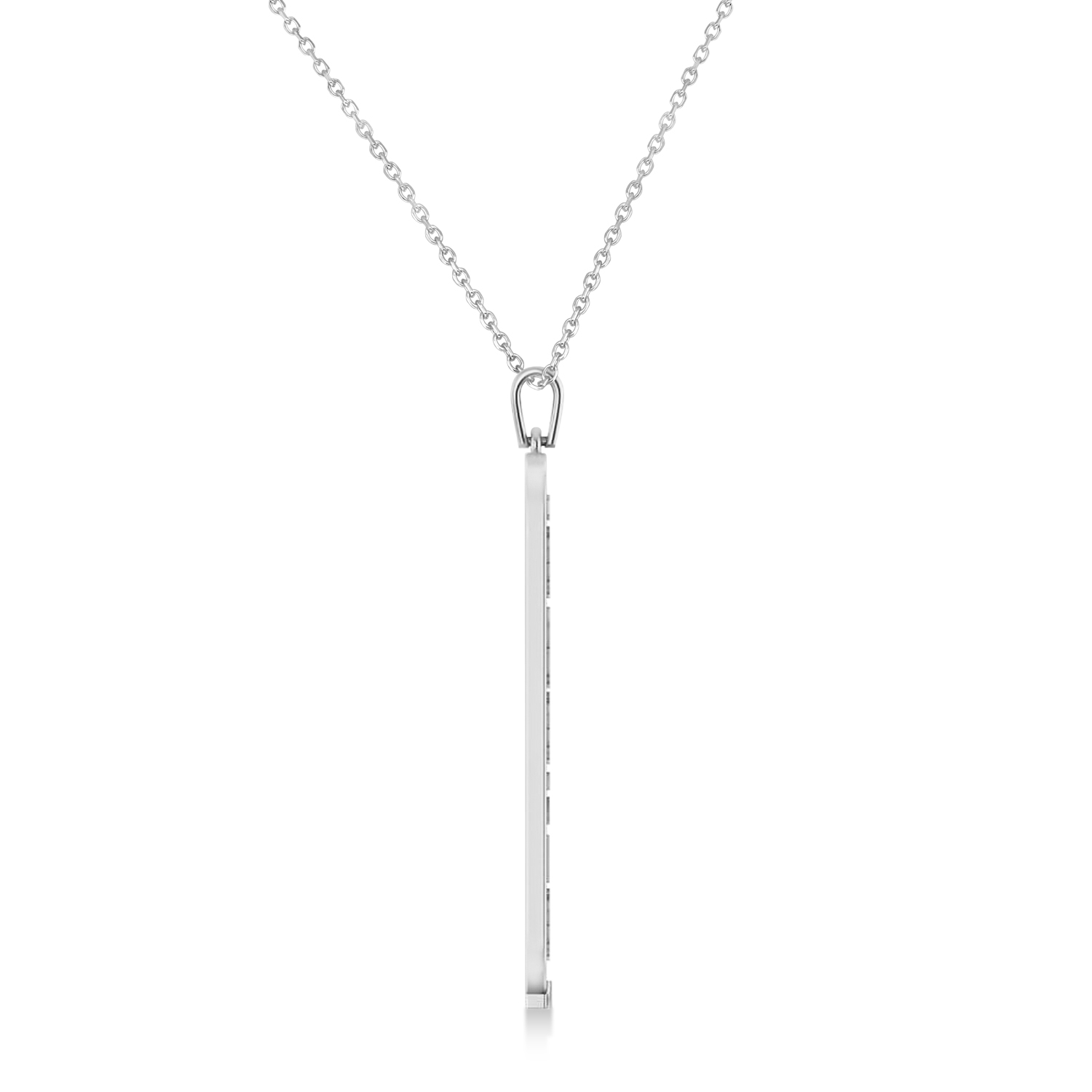 Large Egyptian Cartouche Pendant Necklace 14k White Gold