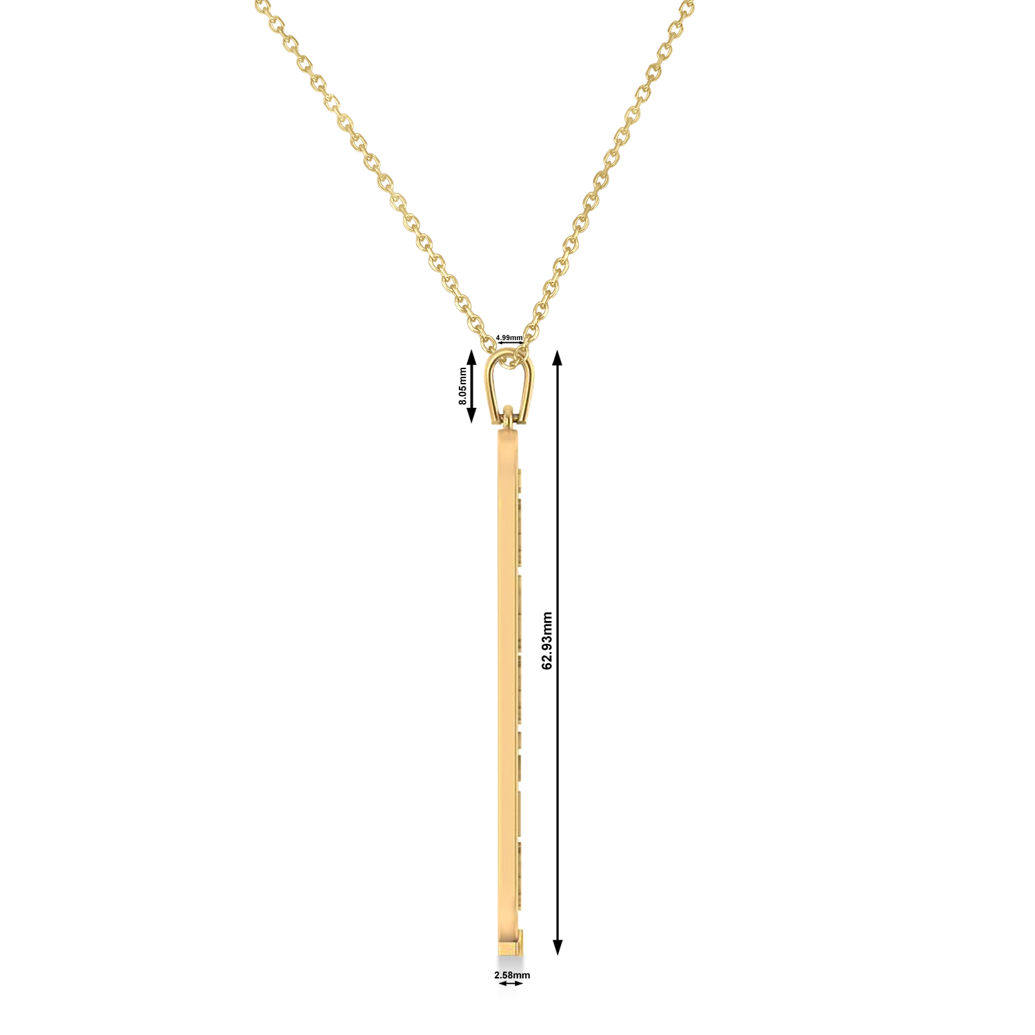 Large Egyptian Cartouche Pendant Necklace 14k Yellow Gold