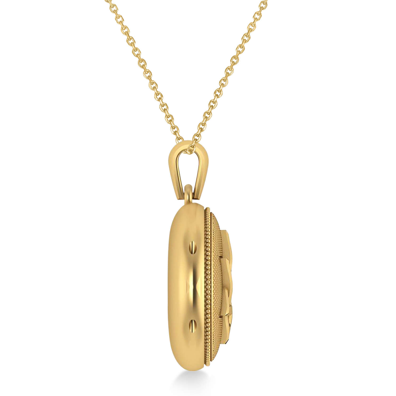 Jewish Star of David Locket Pendant Necklace 14K Yellow Gold