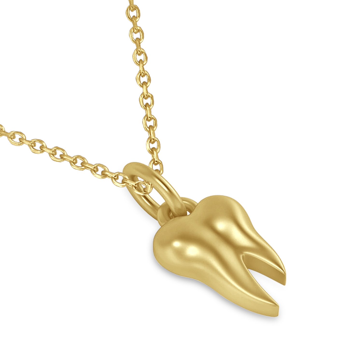 Molar Tooth Pendant Necklace 14k Yellow Gold
