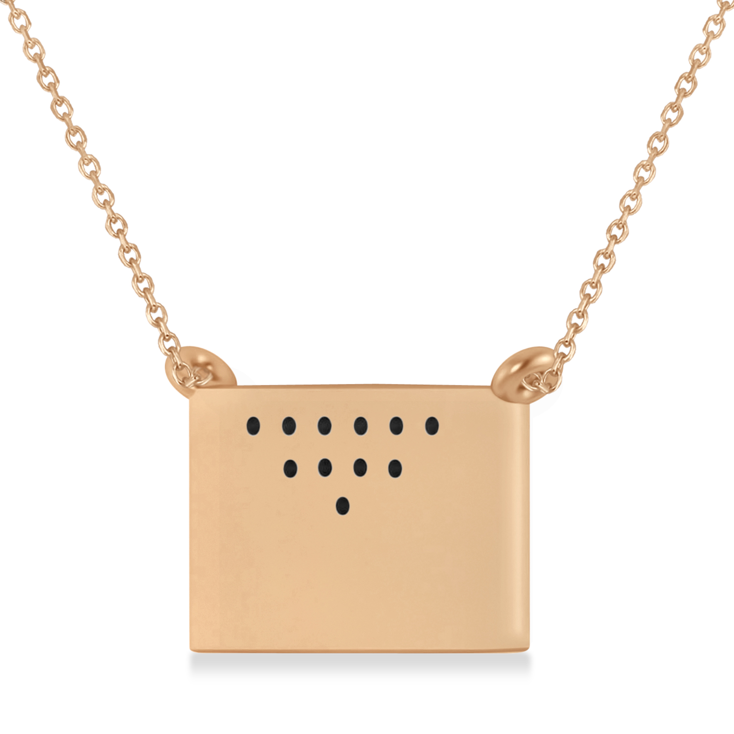 Engravable Diamond Love Letter Envelope Pendant Necklace 14k Rose Gold (0.17ct)