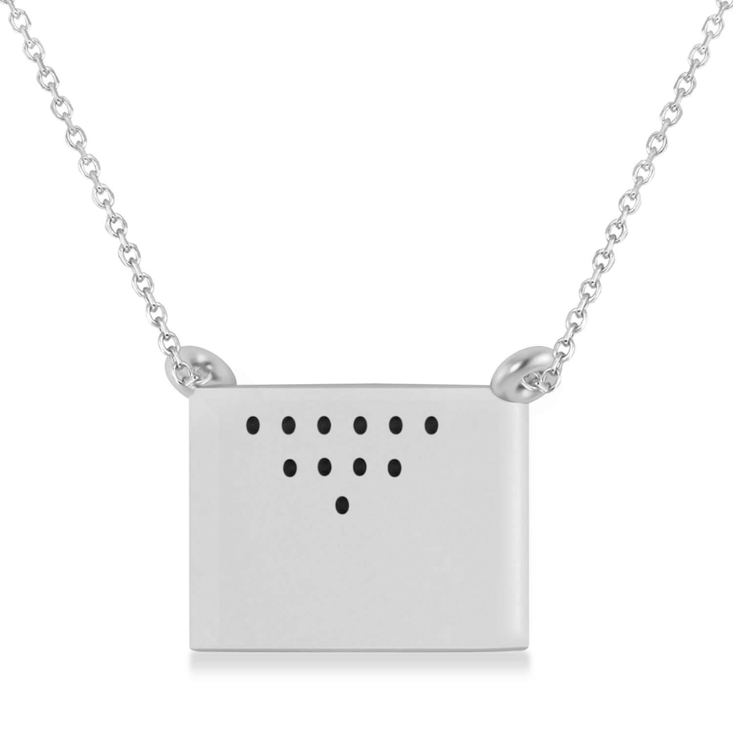 Engravable Diamond Love Letter Envelope Pendant Necklace 14k White Gold (0.17ct)