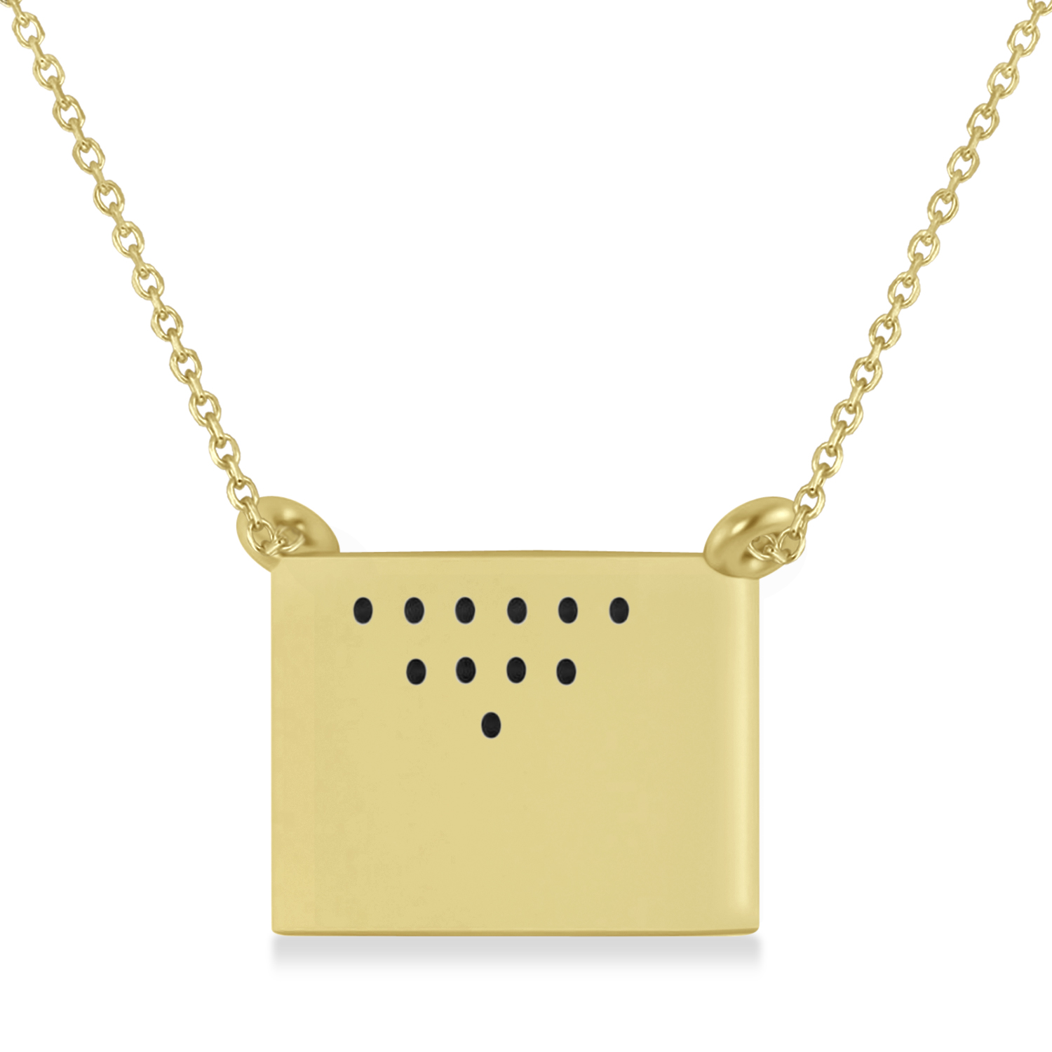 Engravable Diamond Love Letter Envelope Pendant Necklace 14k Yellow Gold (0.17ct)