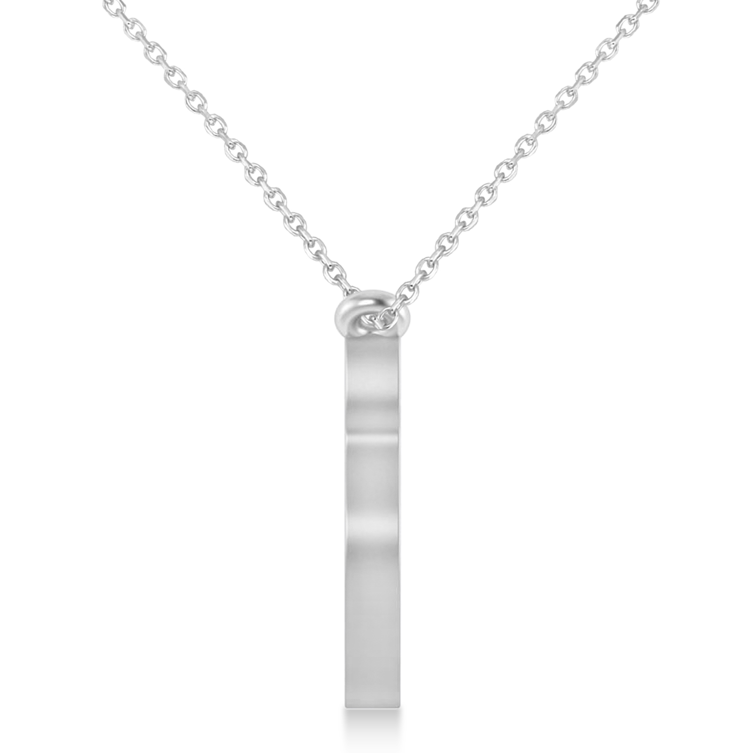 Tiger's Face Shaped Charm Pendant Necklace 14k White Gold