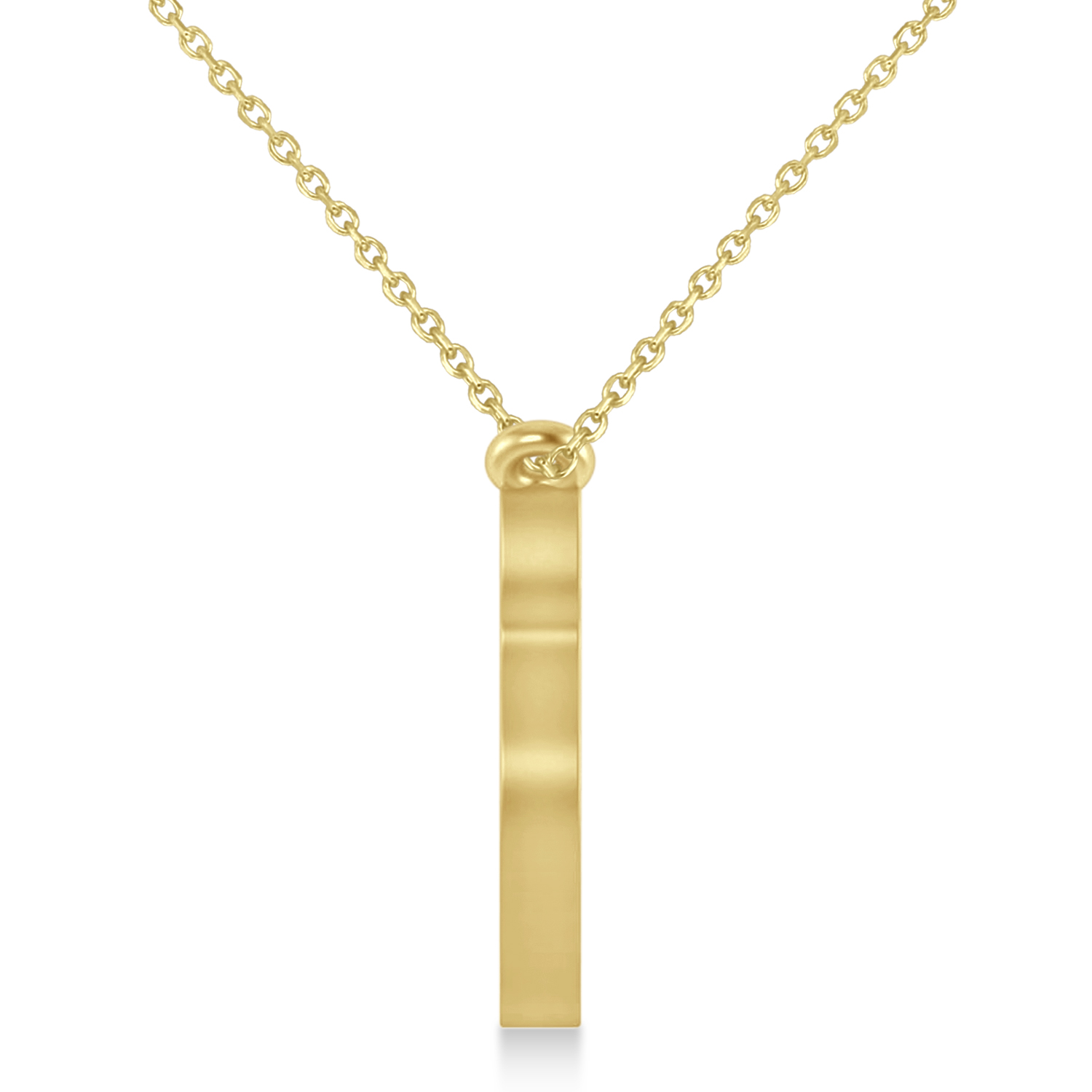 Tiger's Face Shaped Charm Pendant Necklace 14k Yellow Gold