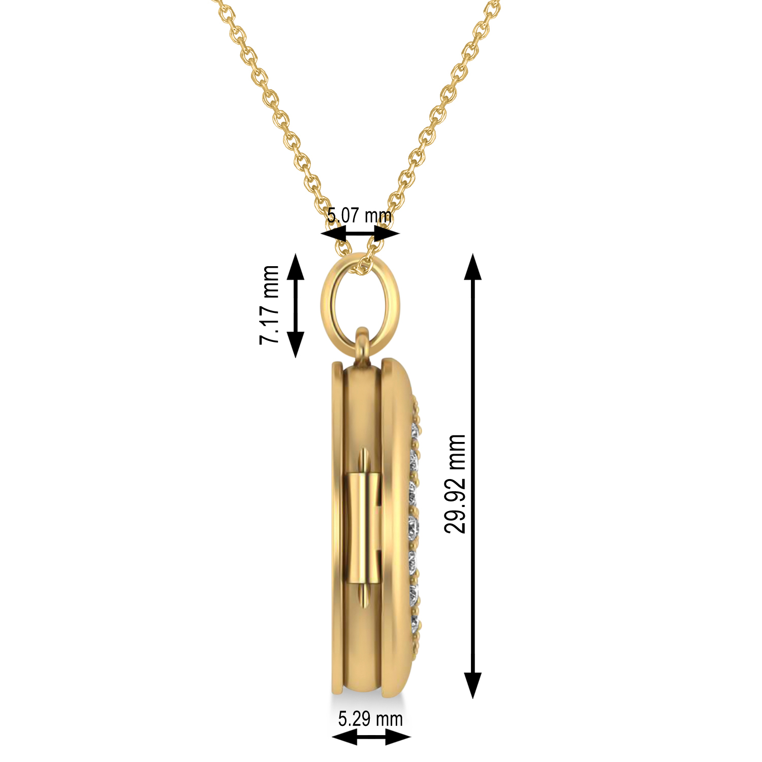 Diamond Moon & Stars Locket Pendant Necklace 14K Yellow Gold (0.29ct)