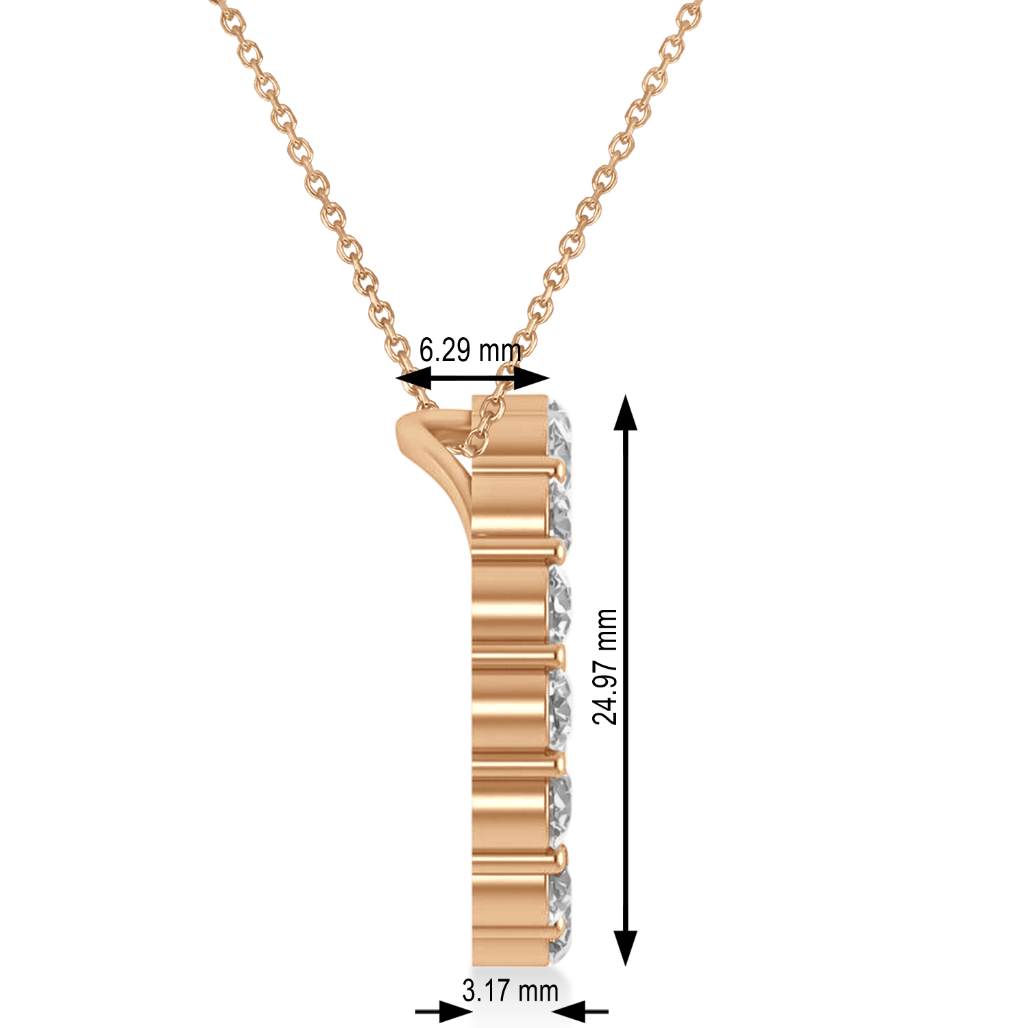 Lab Grown Diamond Circle of Life Pendant Necklace 14k Rose Gold (3.75ct)