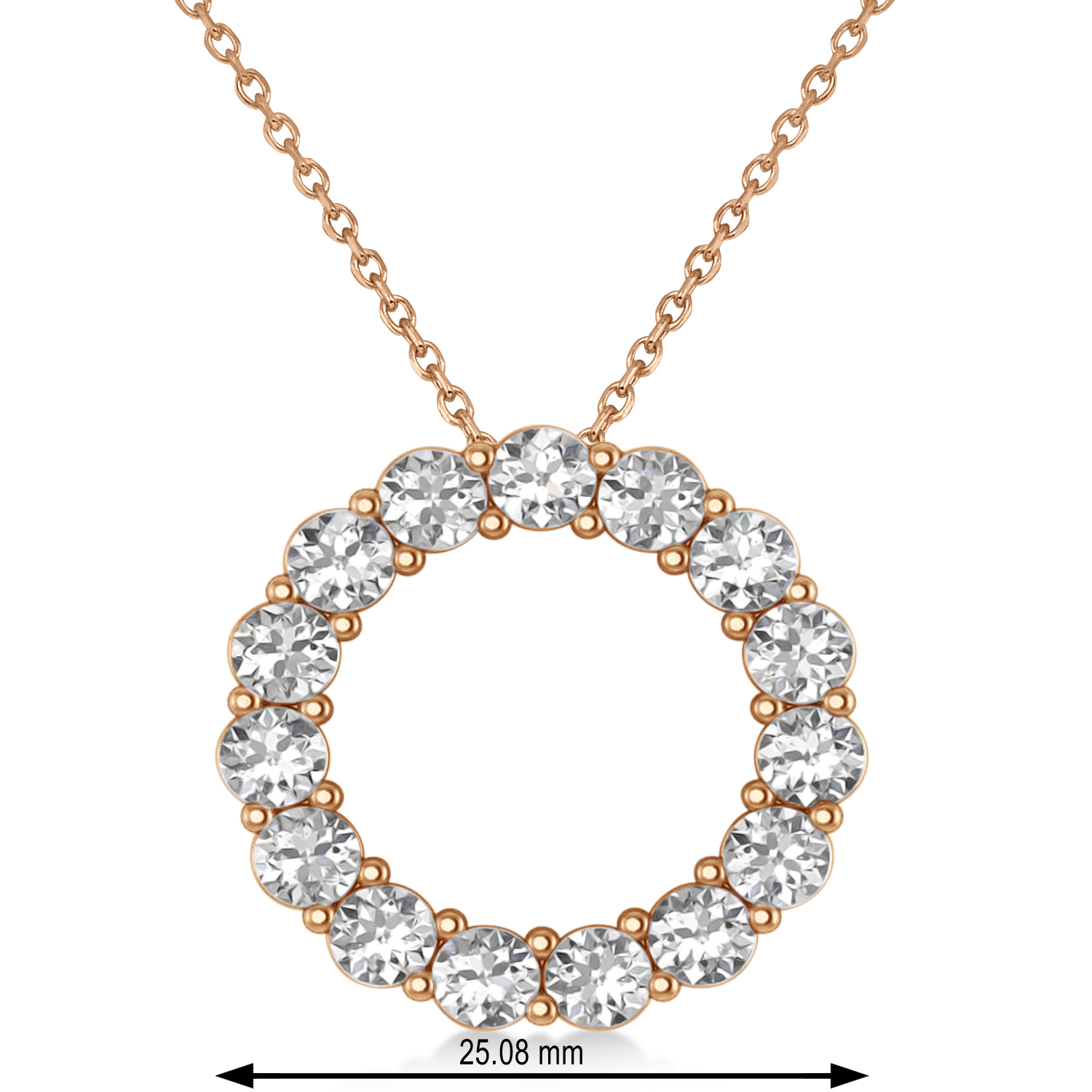 Moissanite Circle of Life Pendant Necklace 14k Rose Gold (3.75ct)