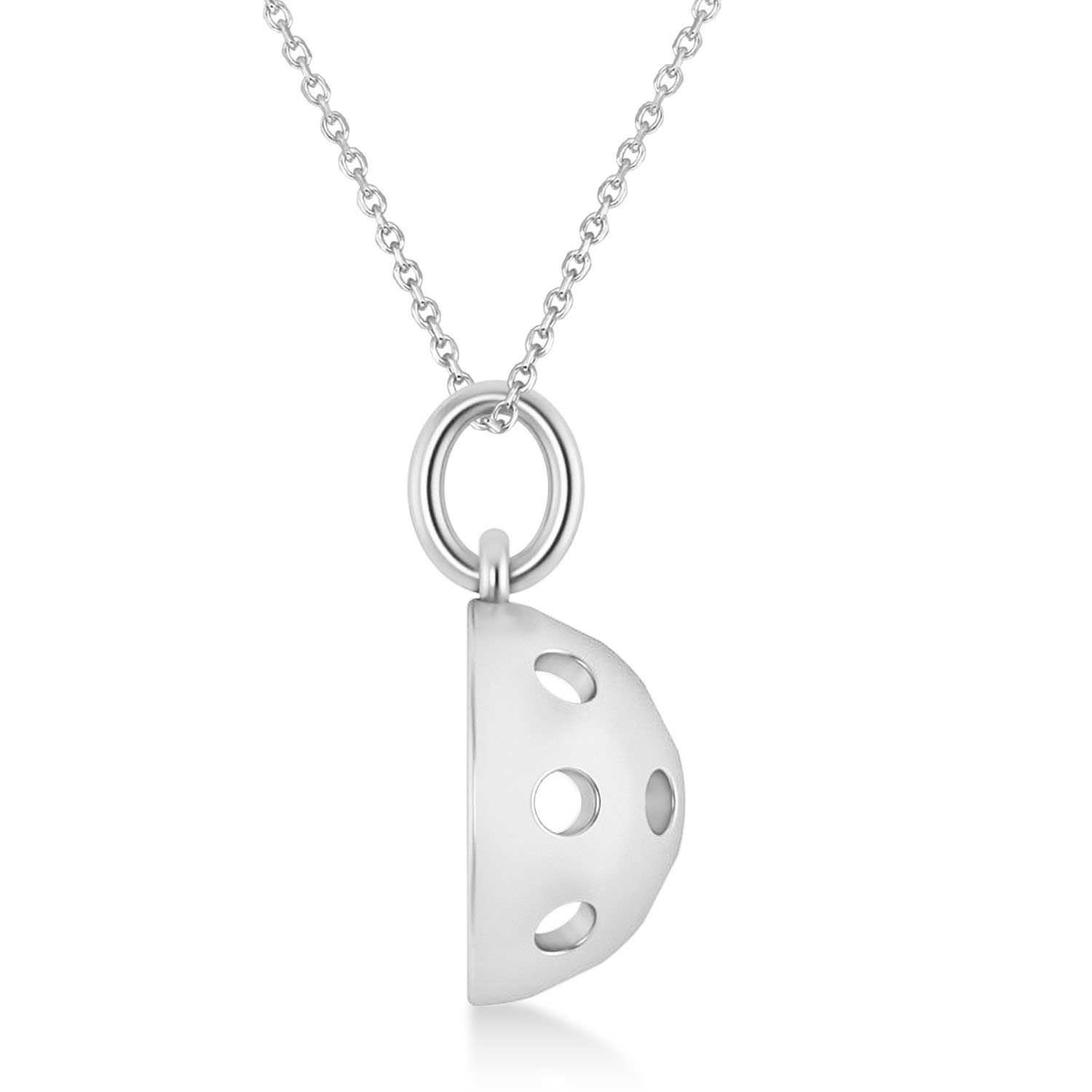 Pickleball Pendant Necklace 14k White Gold